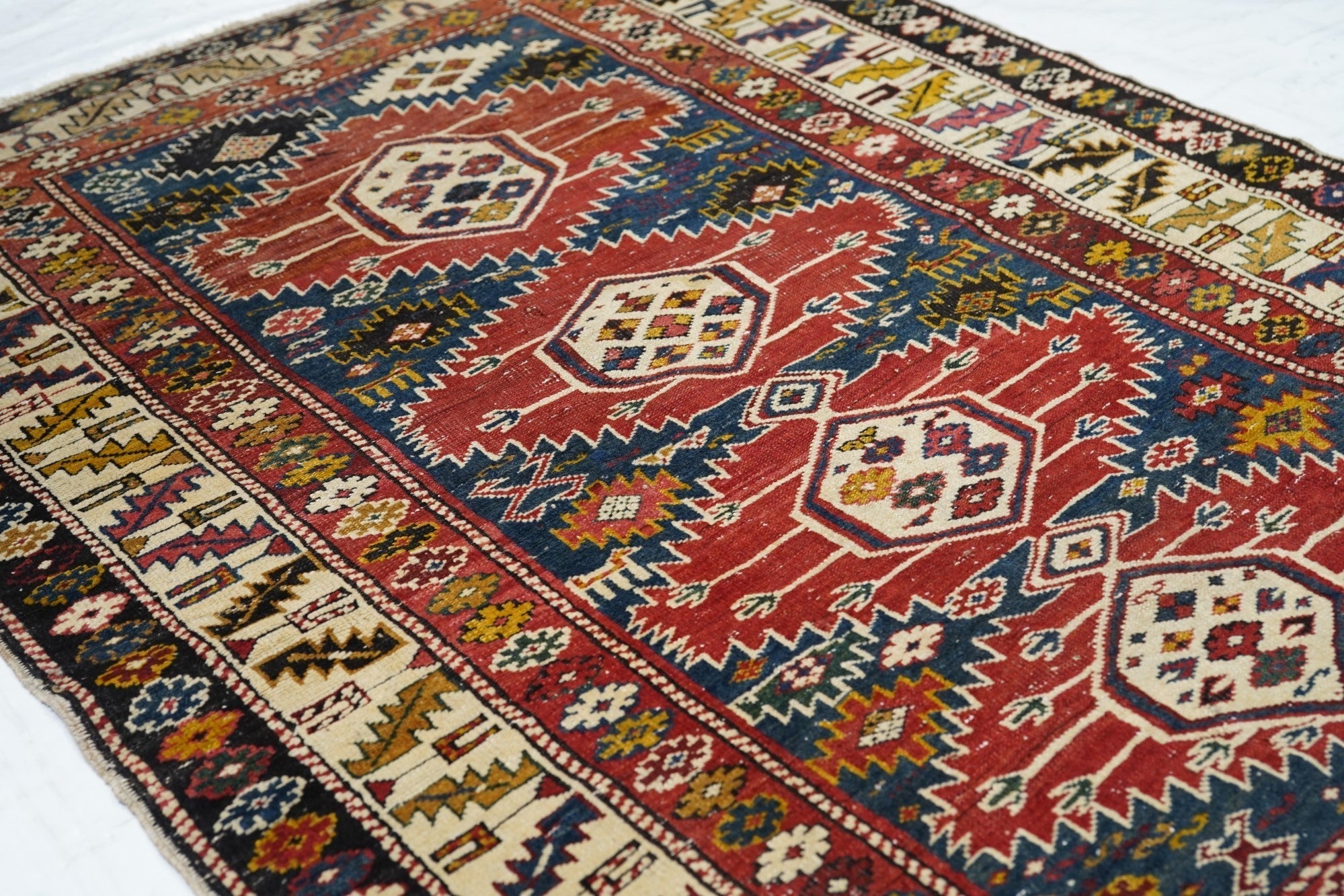 Antique Caucasian Kuba Rug 3'8'' x 5'0"