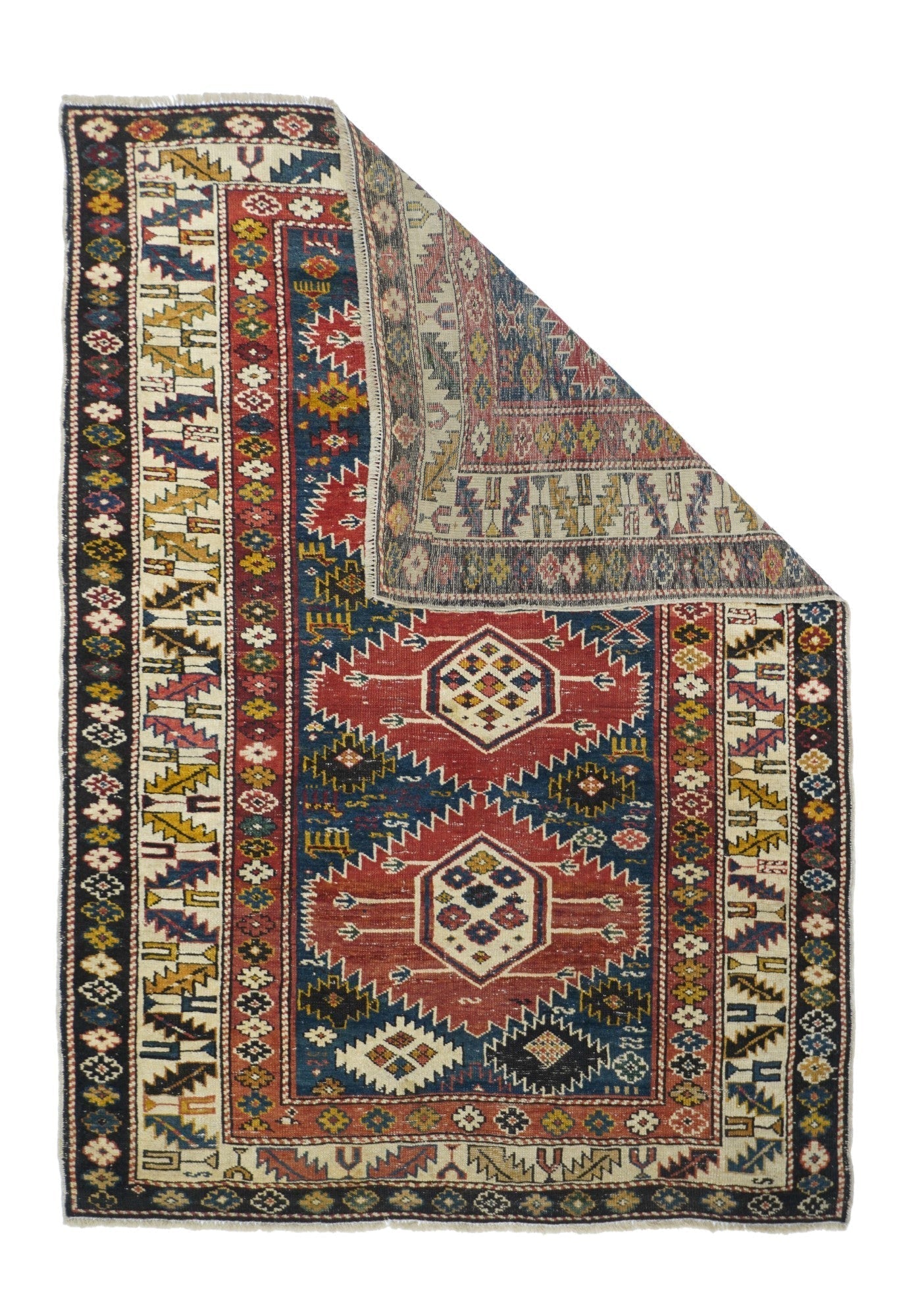 Antique Caucasian Kuba Rug 3'8'' x 5'0"