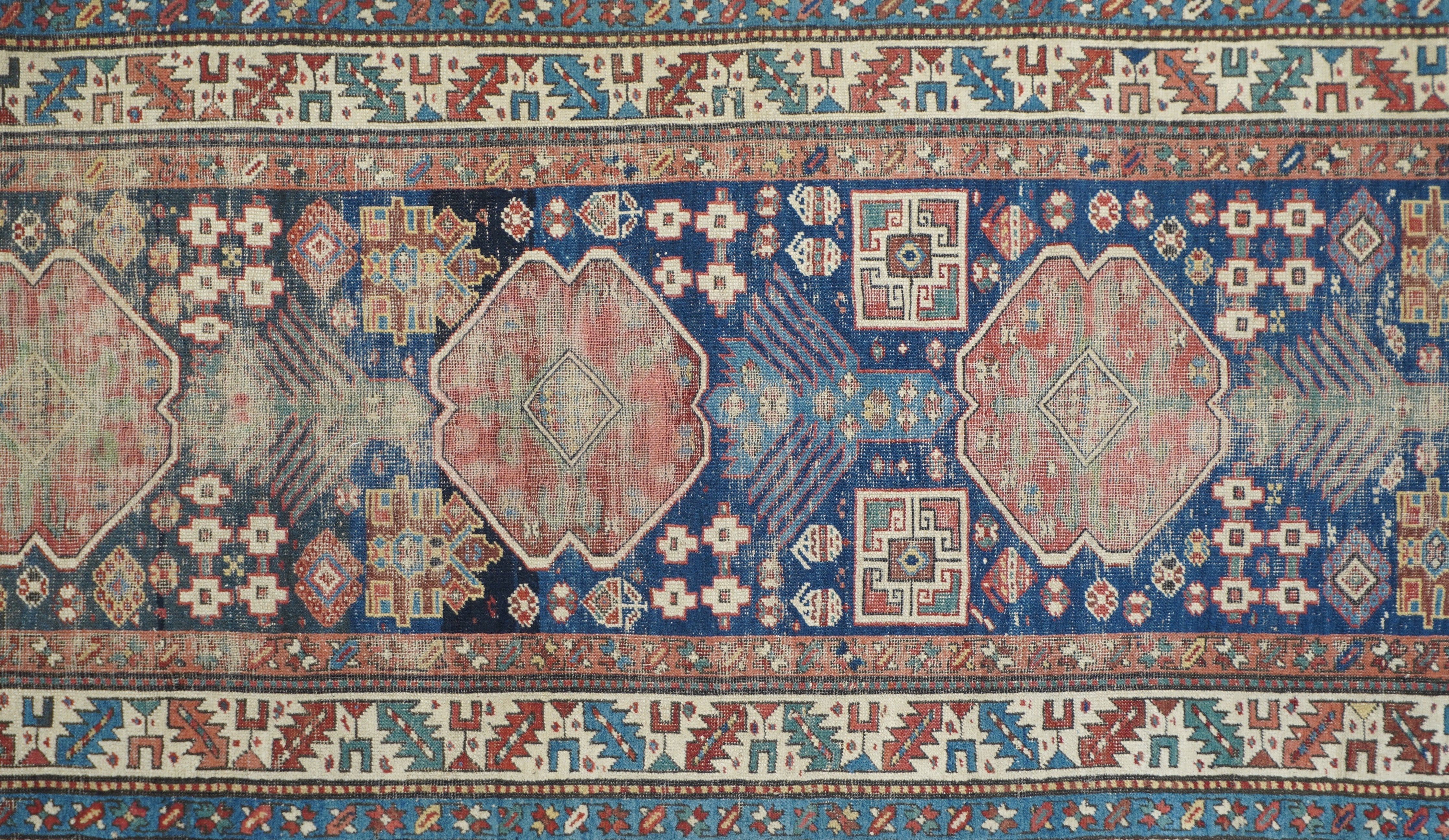 Antique Caucasian Kazak Runner 3'6'' x 10'9''
