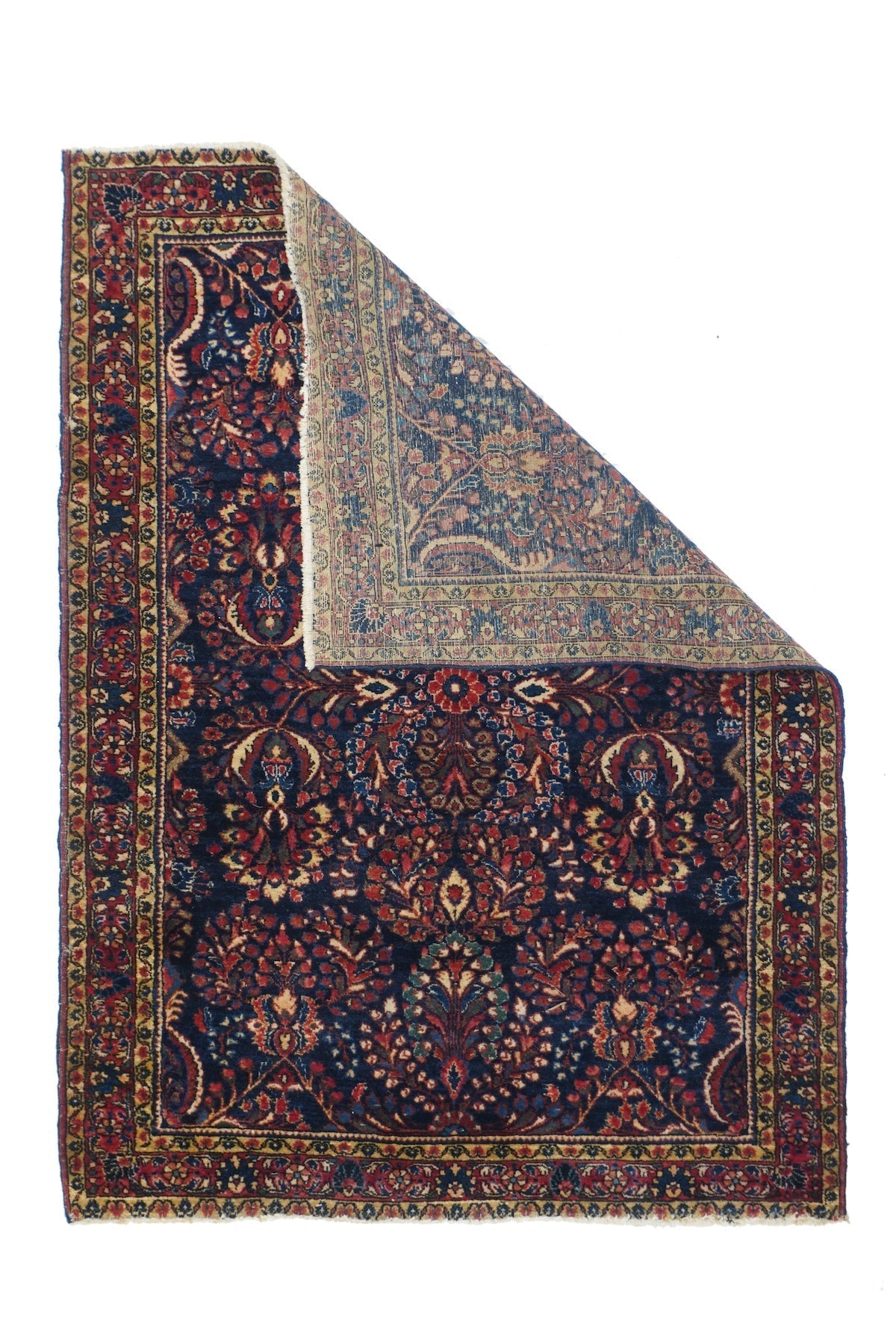 Antique Sarouk Rug 3'4'' x 4'8''