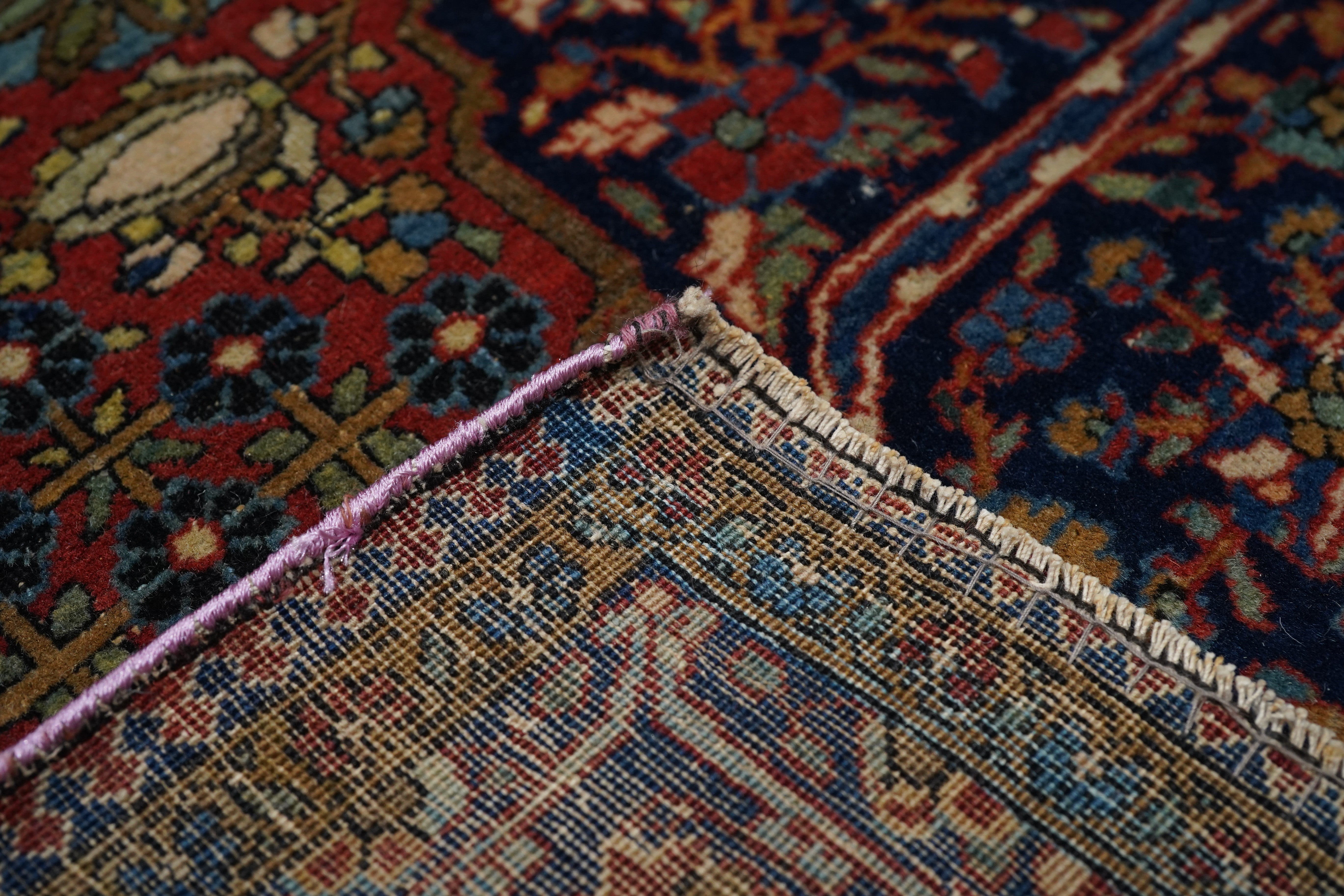 Antique Mohtasham Kashan Rug 4'4'' x 6'6''