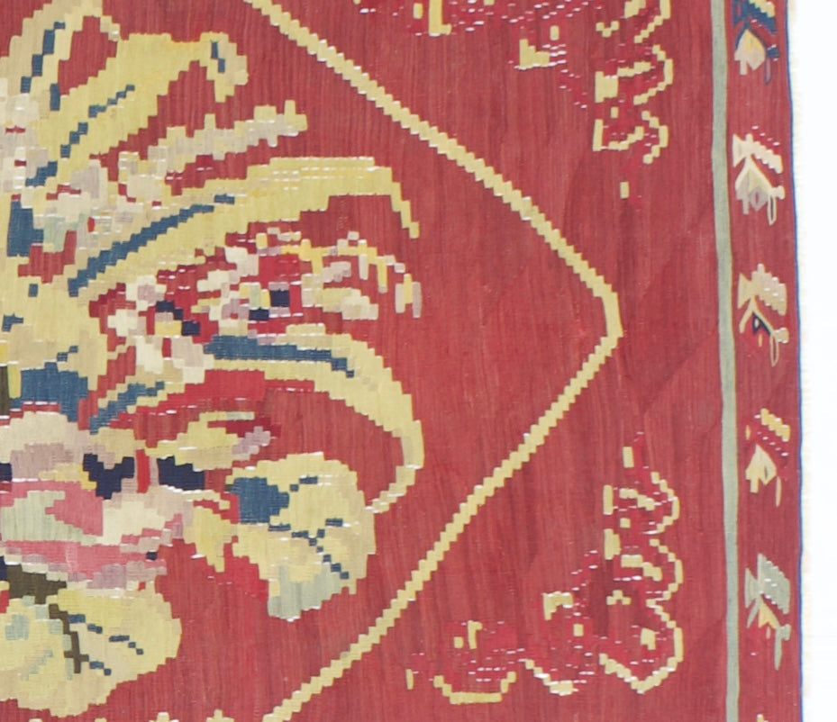 Antique Charkoy Kilim Rug 4' 0" x 5' 10''
