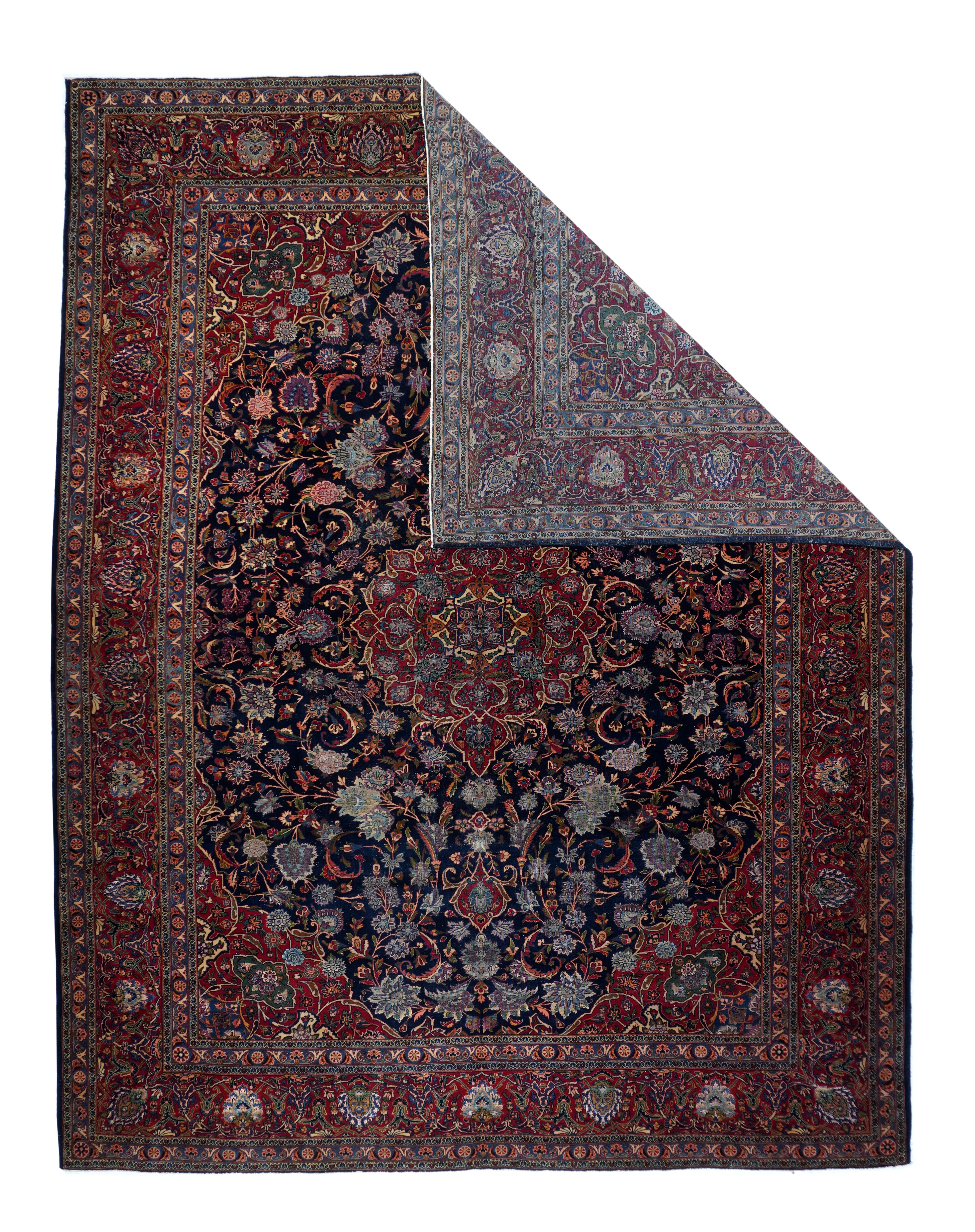 Vintage Persian Kashan Rug 9'6" x 11' 6''