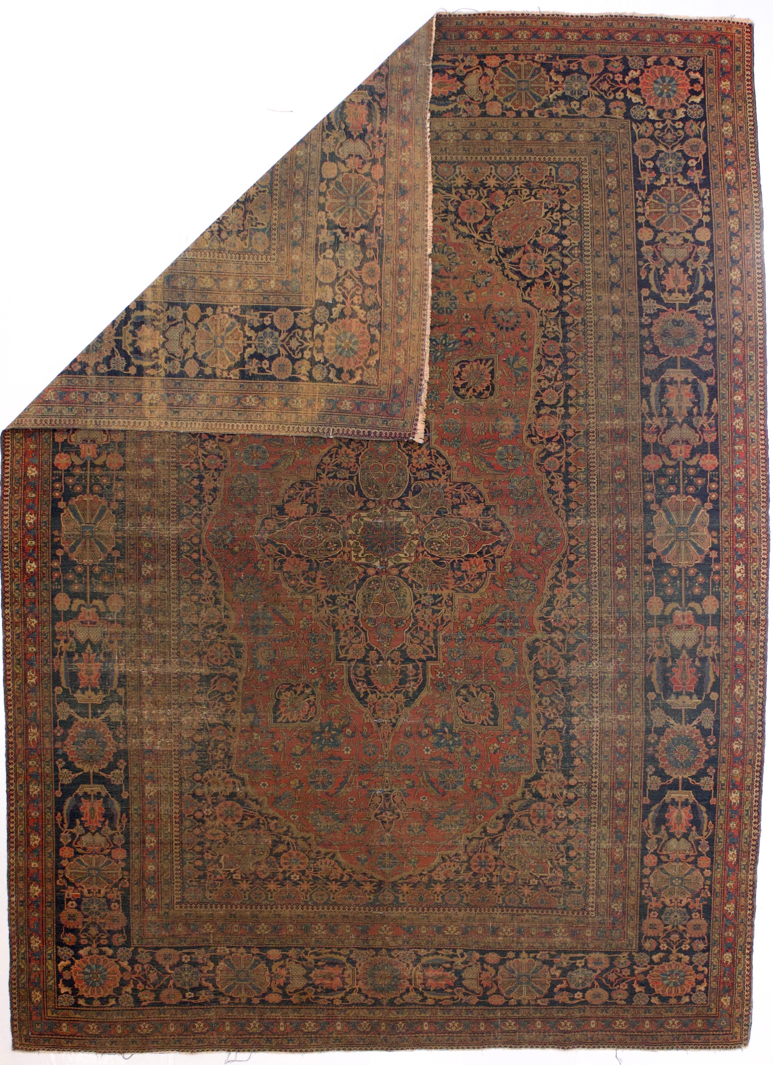 Antique Mohtasham Kashan Rug 7'6'' x 10'3''