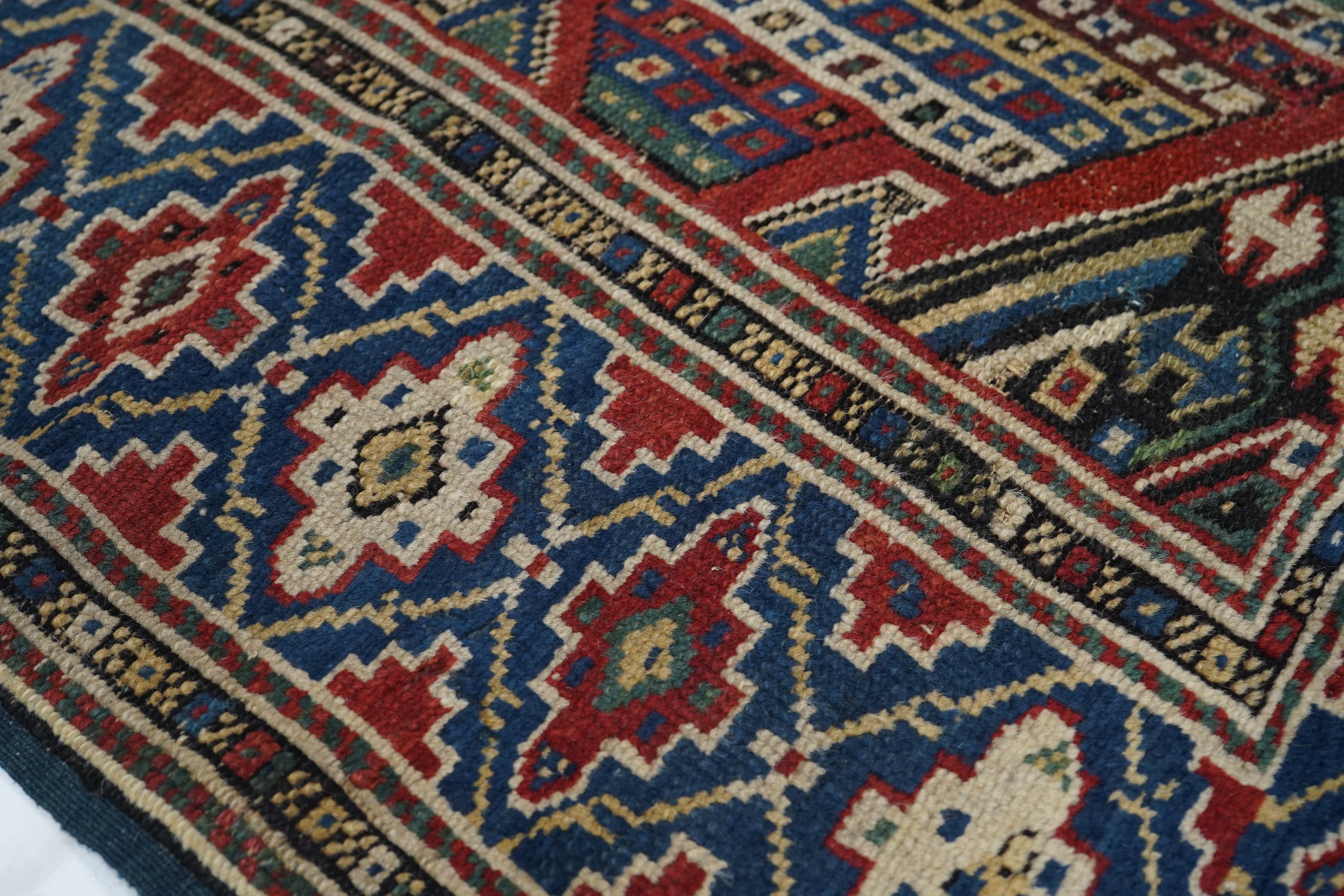 Antique Caucasian Kuba Rug 3'3'' x 4'6''