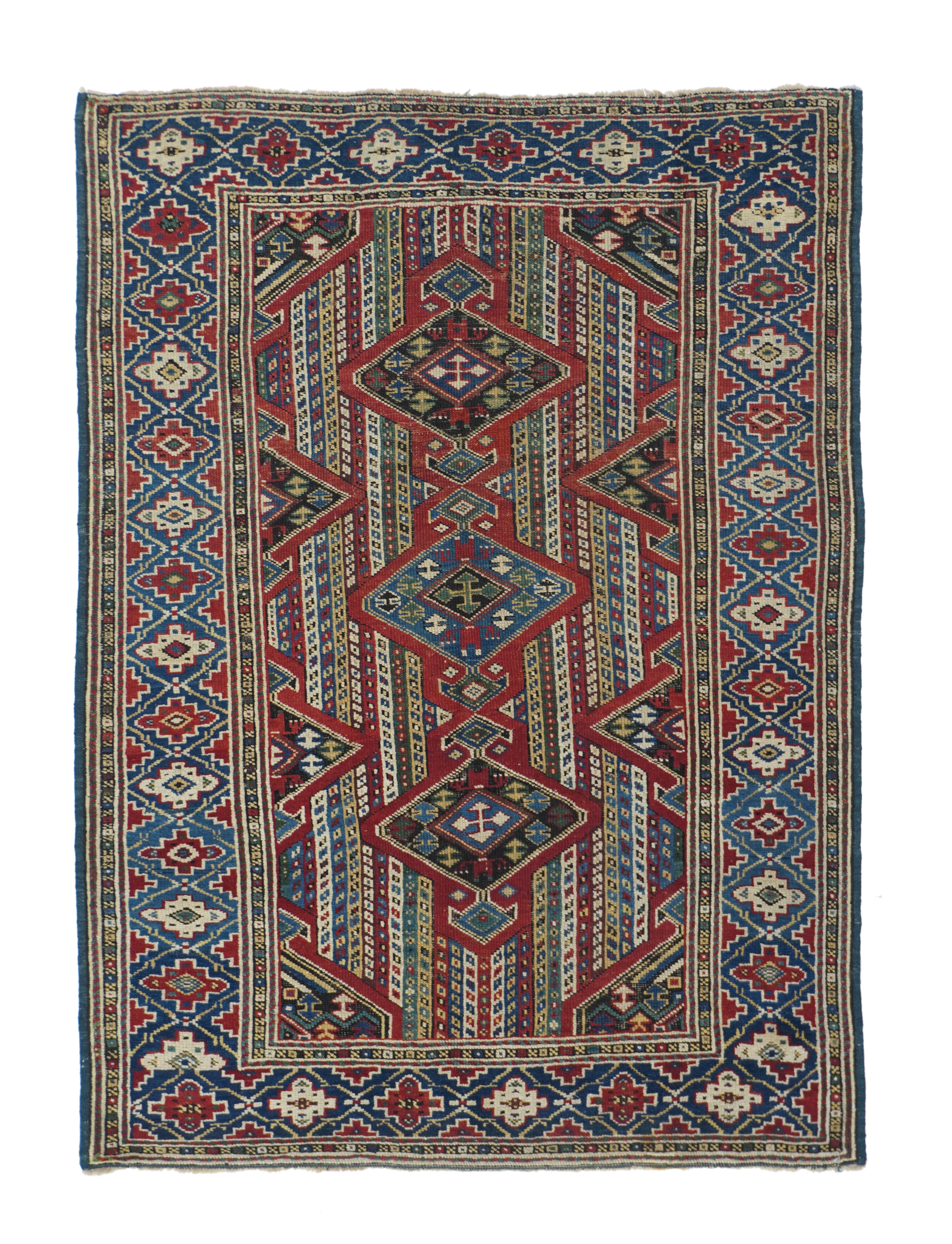 Antique Kuba Rug 3'3'' x 4'6''