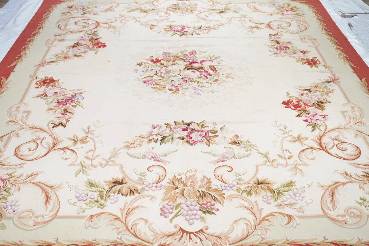 Vintage Aubusson Design Tapestry 8'10'' x 12'2''