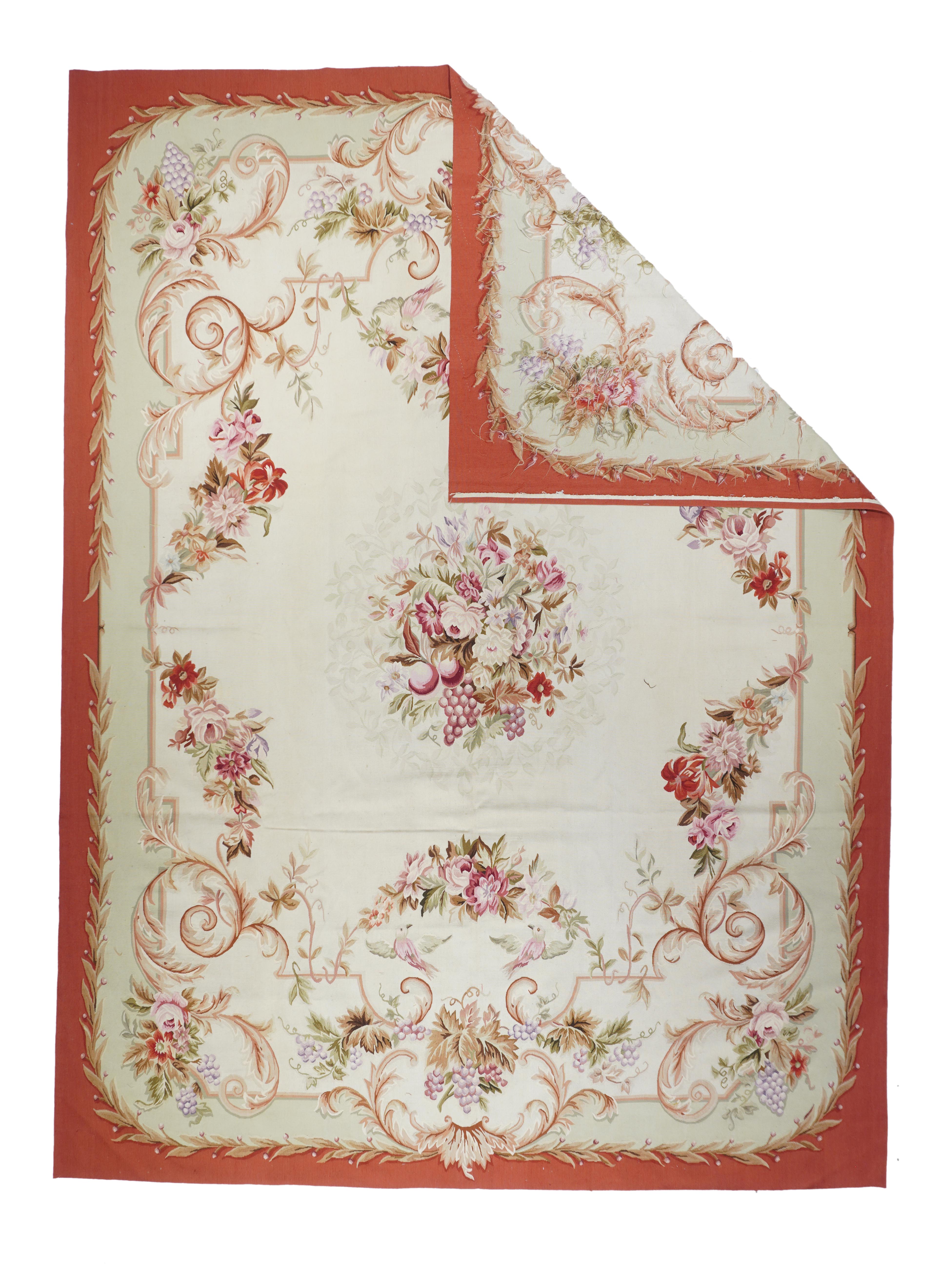 Vintage Aubusson Design Tapestry 8'10'' x 12'2''