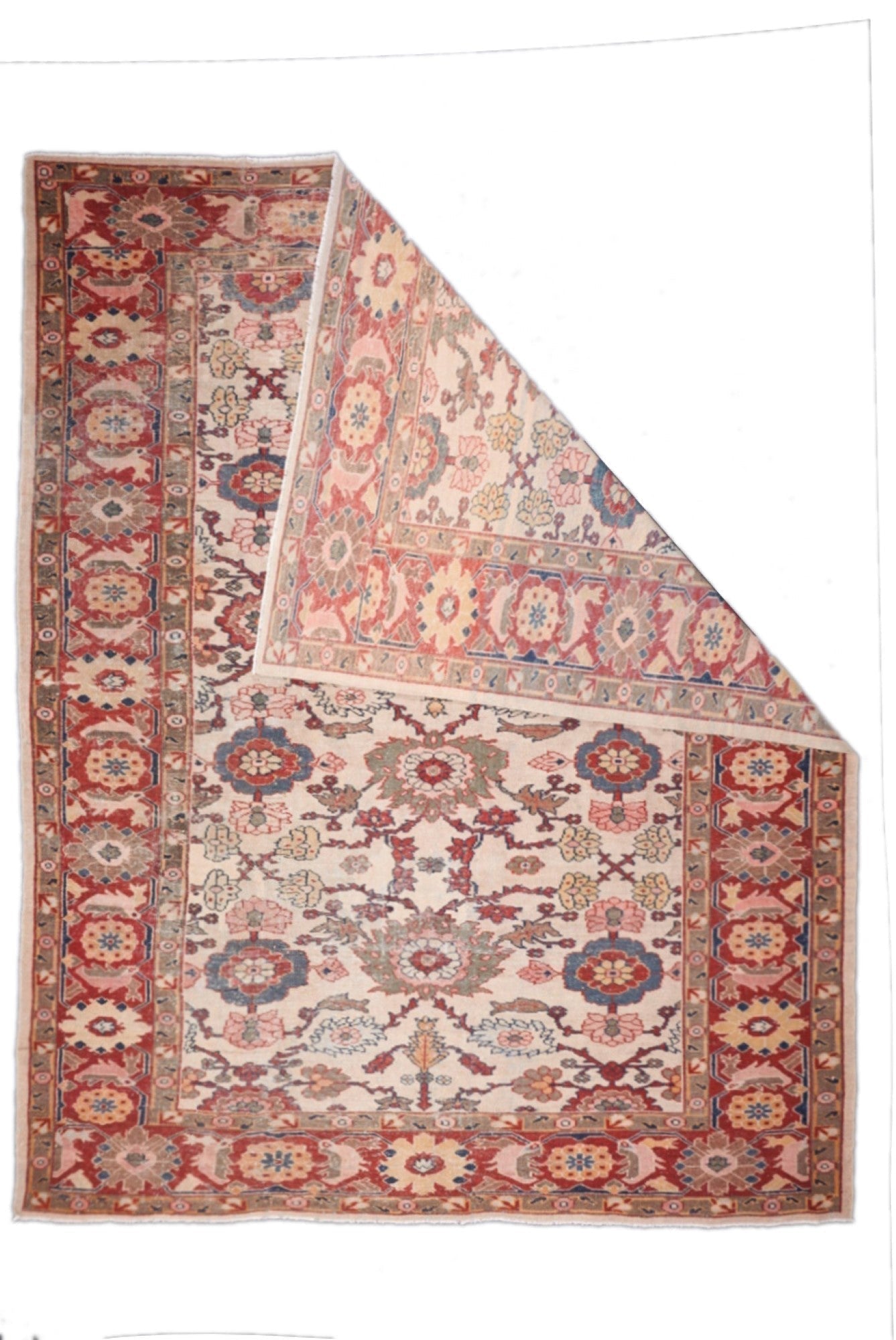 Antique l Mahal Sultanabad Rug 8'6'' x 11'1''
