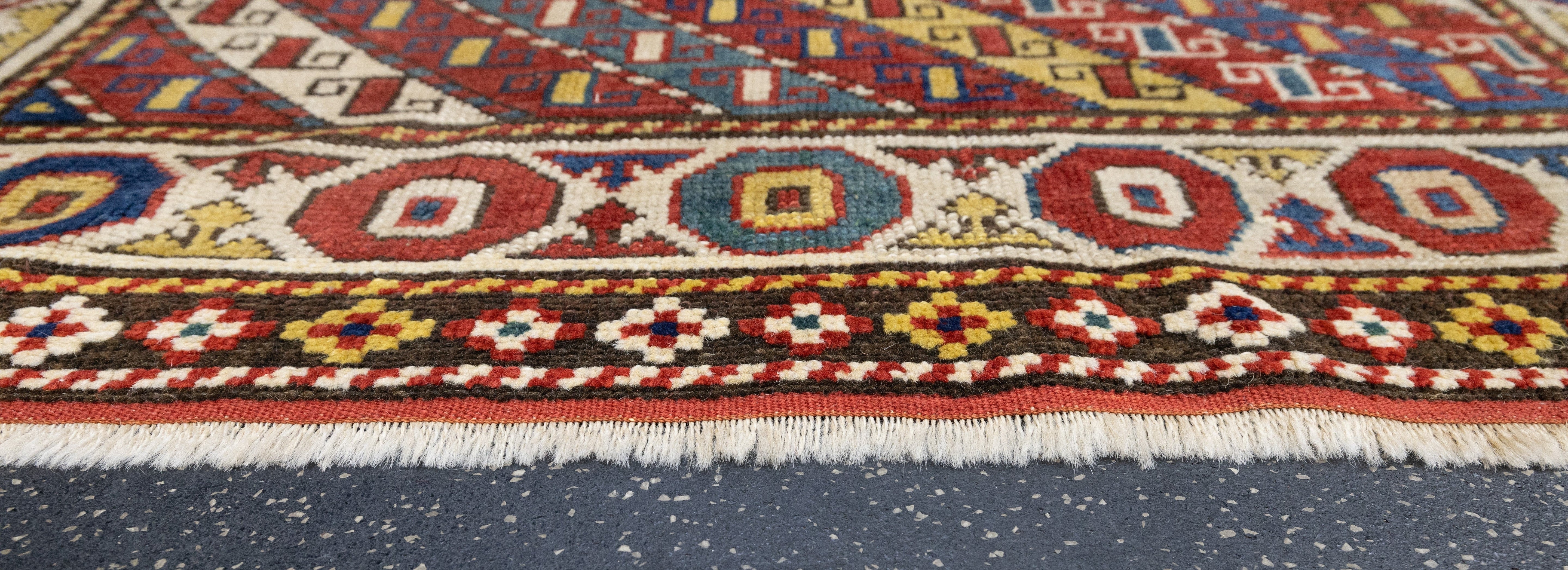Antique Caucasian Ganje Kazak Rug 3'11'' x 5'11''