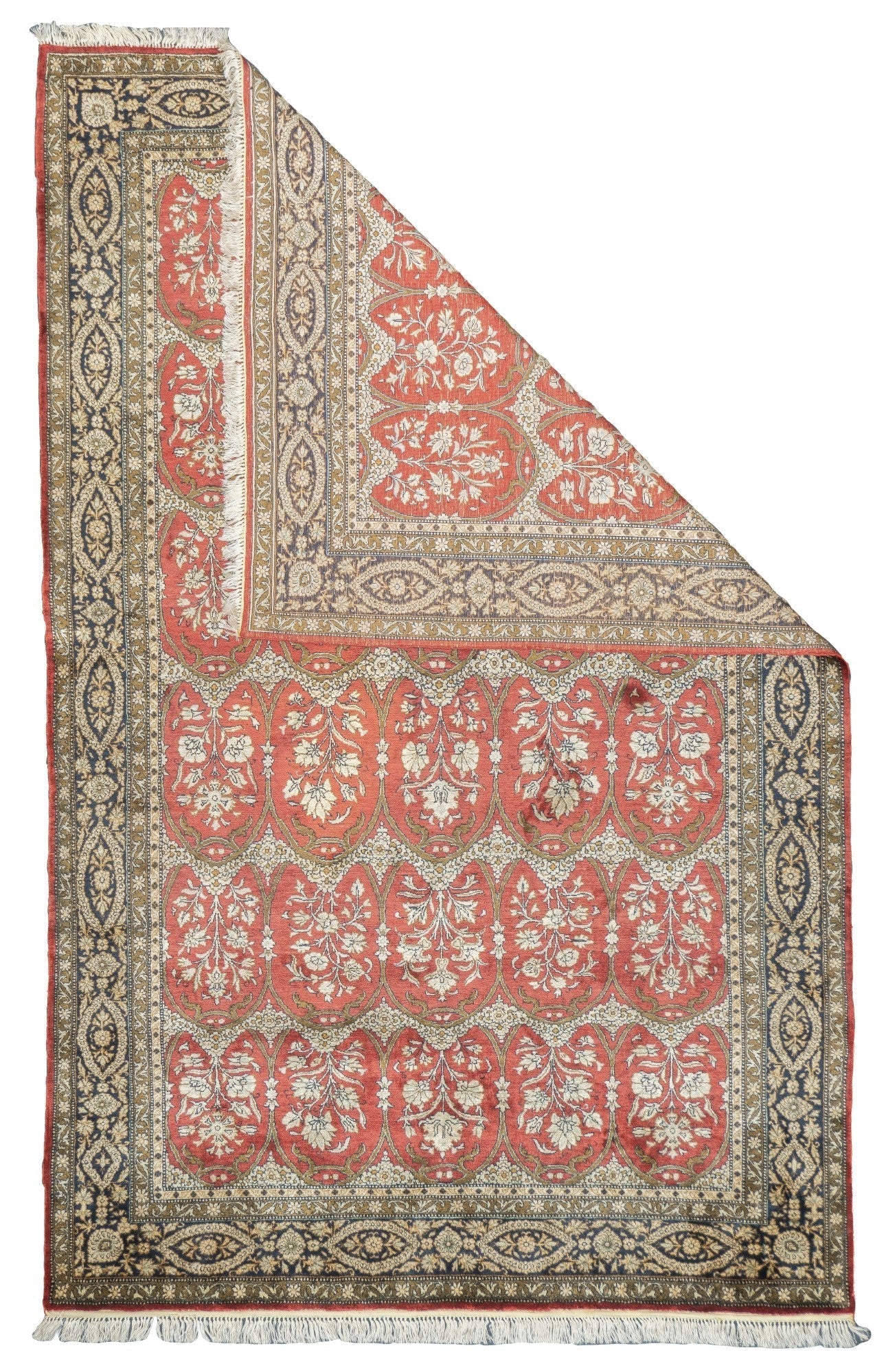 Extremely Fine Vintage Silk Qum Rug 4'7'' x 7'1''