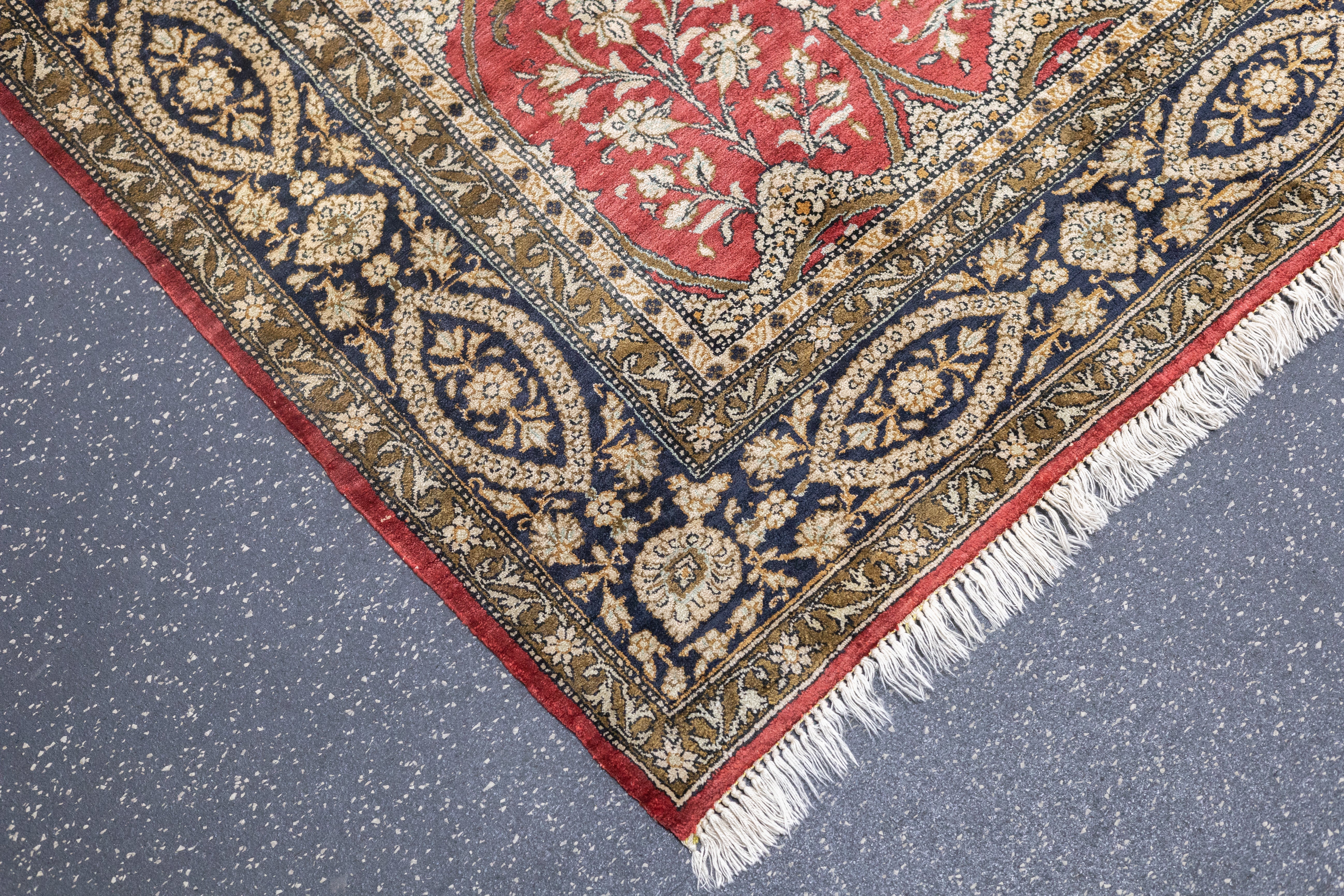 Extremely Fine Vintage Silk Qum Rug 4'7'' x 7'1''