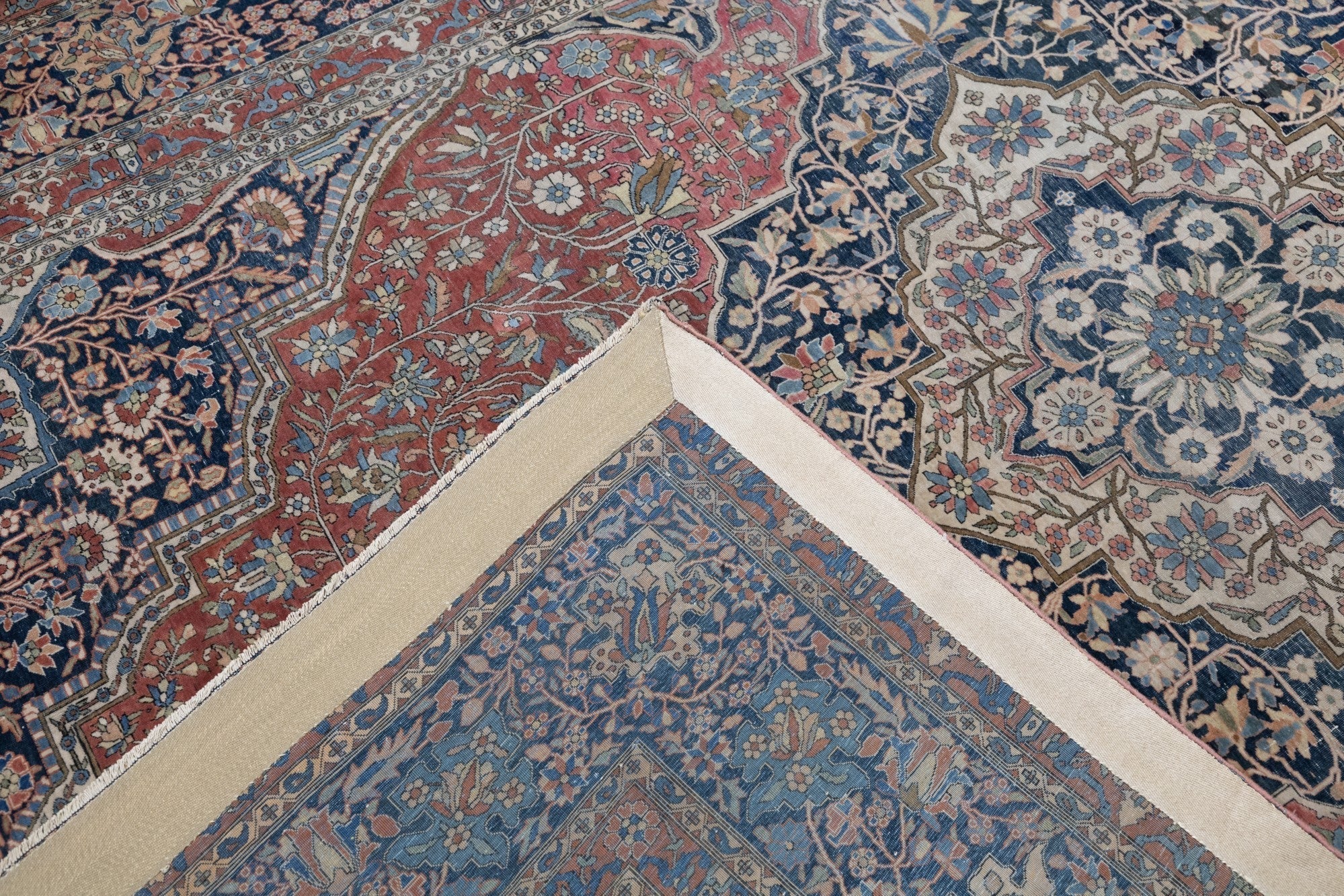 Antique Mohtasham Kashan Rug 7'6'' x 11'2''