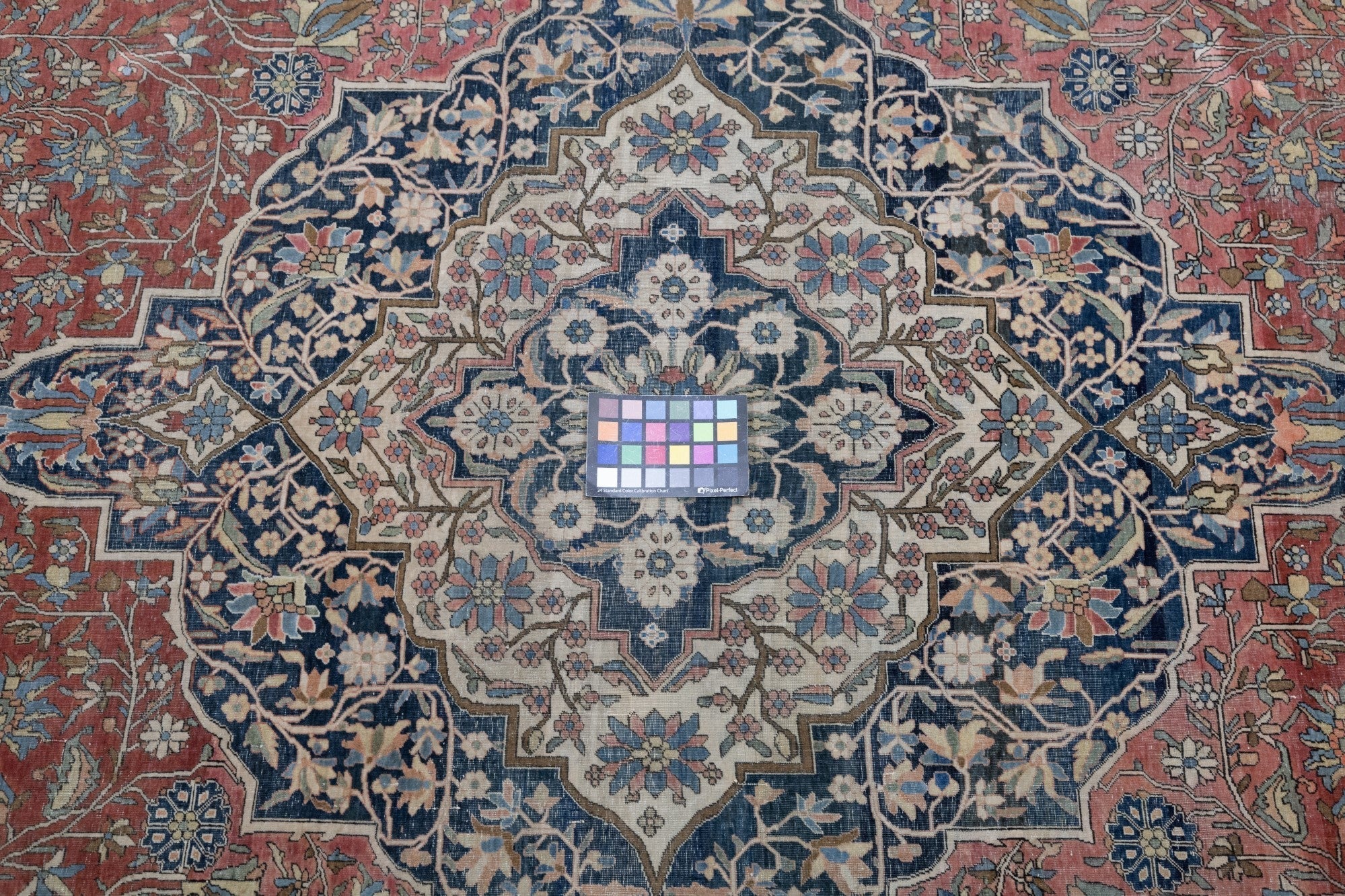 Antique Mohtasham Kashan Rug 7'6'' x 11'2''