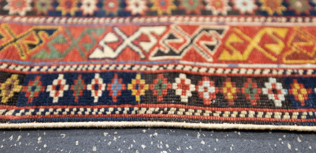 Antique Caucasian Daghestan Rug 3'11'' x 4'9''