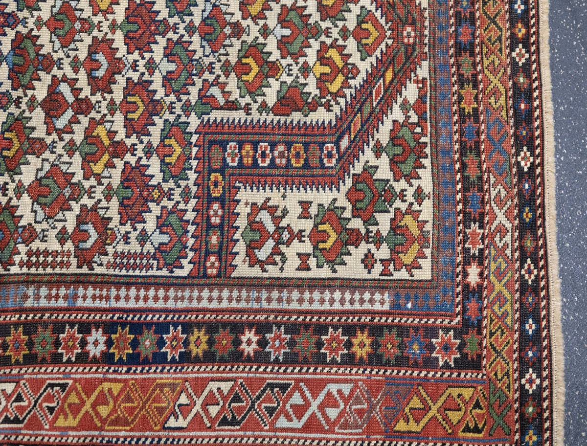 Antique Caucasian Daghestan Rug 3'11'' x 4'9''