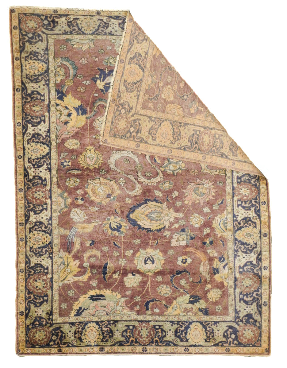 Antique Silk Hereke Rug 3'9'' x 5'1''