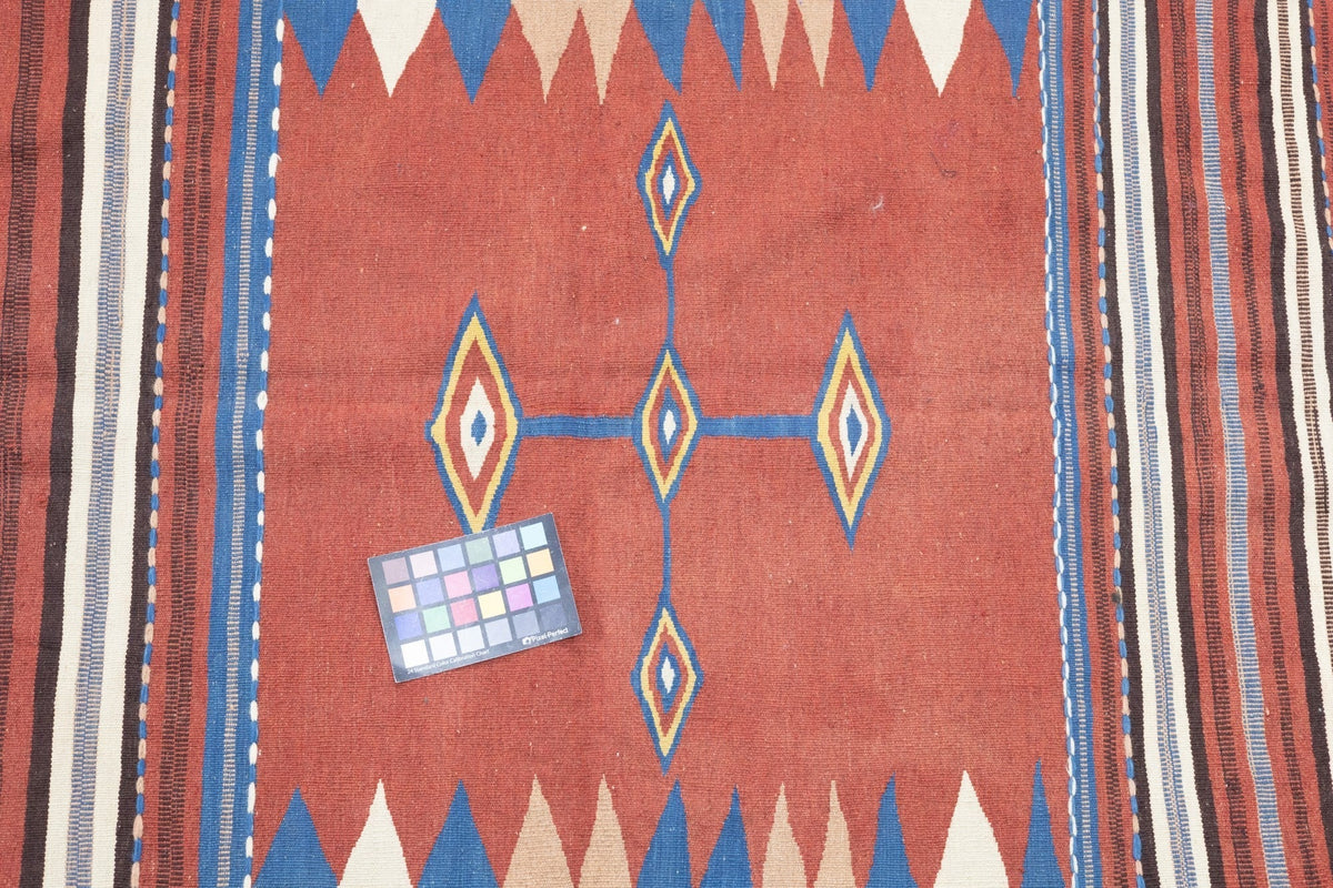 Antique Caucasian Kilim Rug 3'8'' x 4'8''