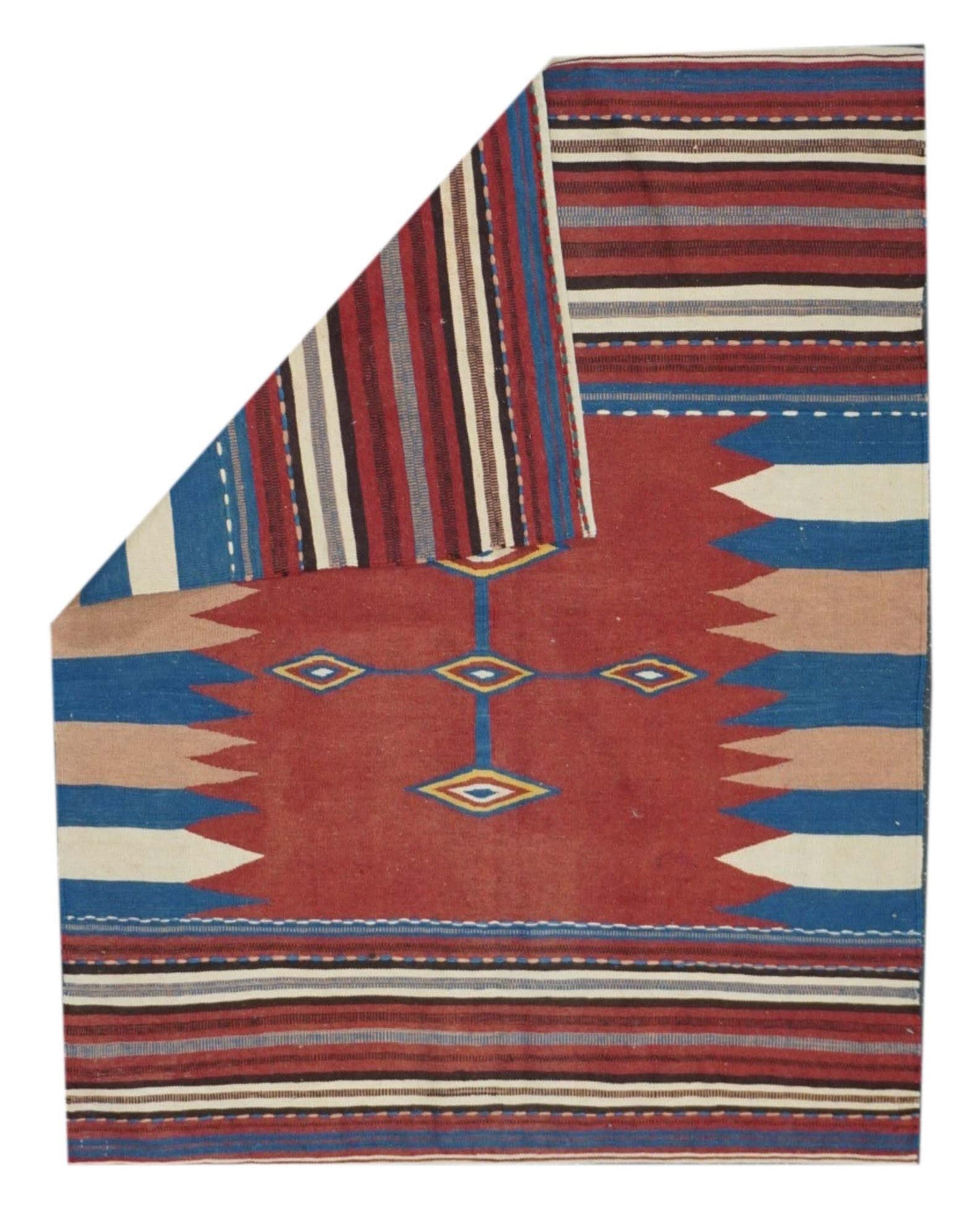 Antique Caucasian Kilim Rug 3'8'' x 4'8''