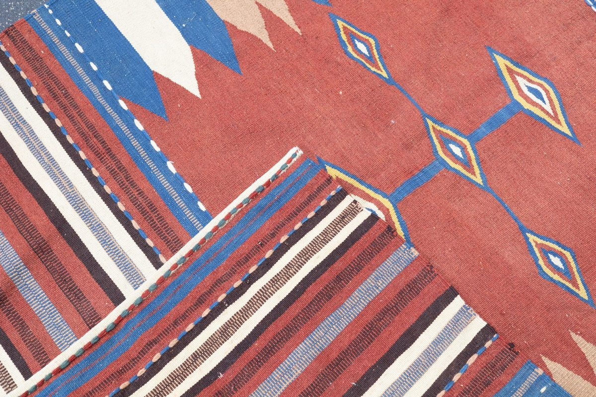 Antique Caucasian Kilim Rug 3'8'' x 4'8''