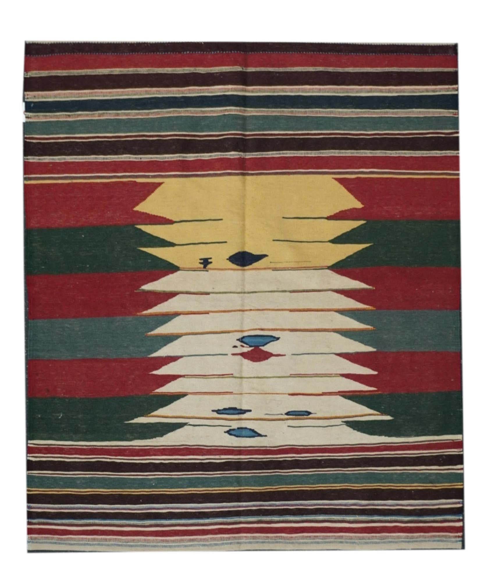 Antique Caucasian Kilim Rug 3'10'' x 4'7''