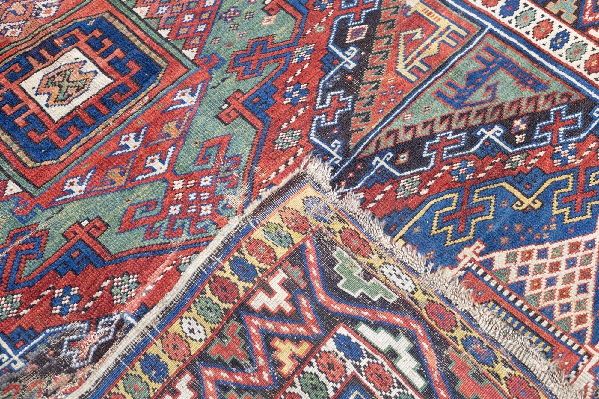 Antique Caucasian Kurdish Kazak Rug 5'5'' x 9'10''