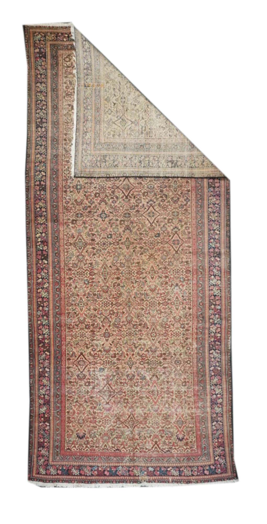 Antique Malayer Shabby Chic Rug 5'9'' x 12'9''