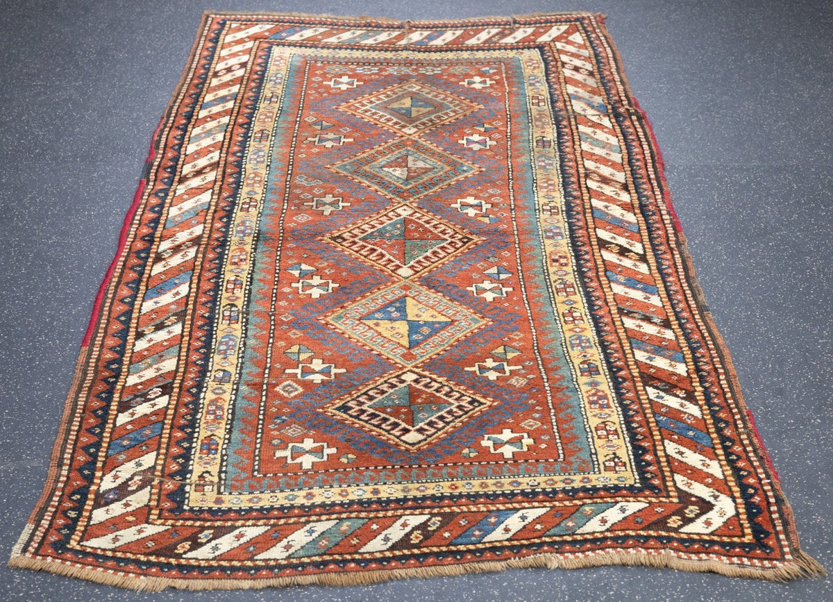 Antique Caucasian Kazak Rug 3'10'' x 6'11''