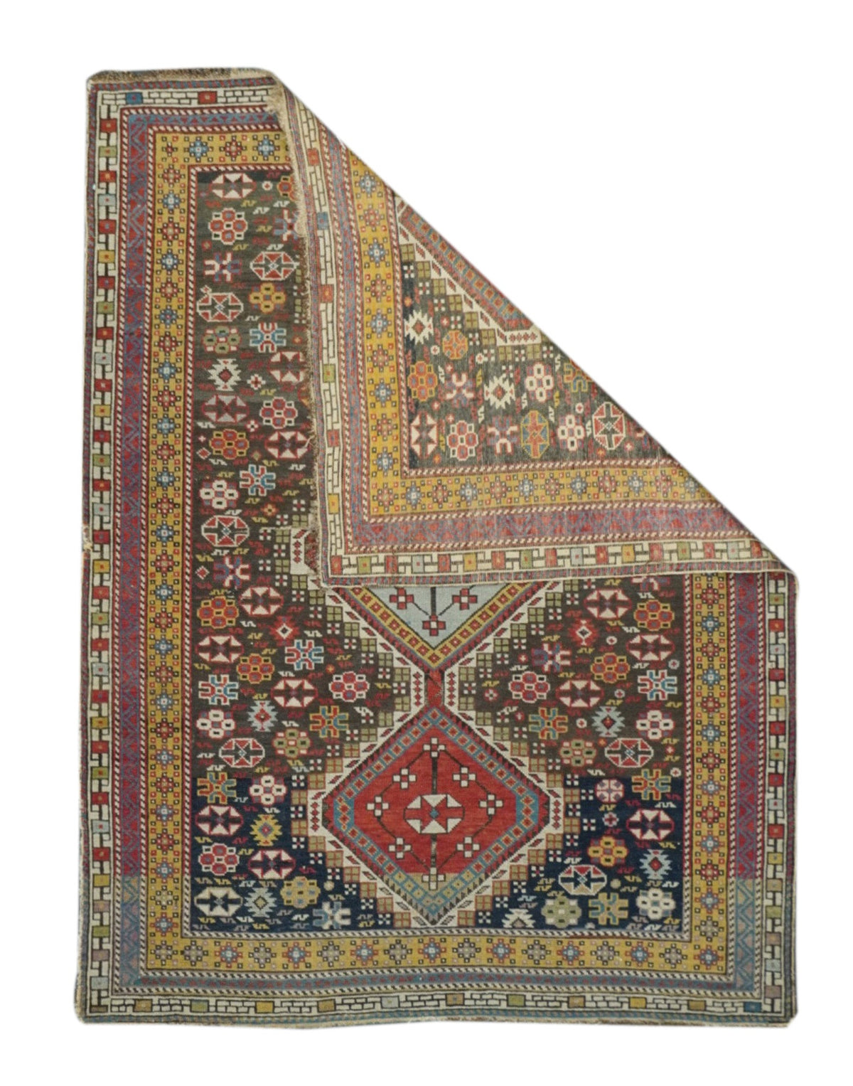 Antique Caucasian Shirvan Rug 3'9'' x 4'11''