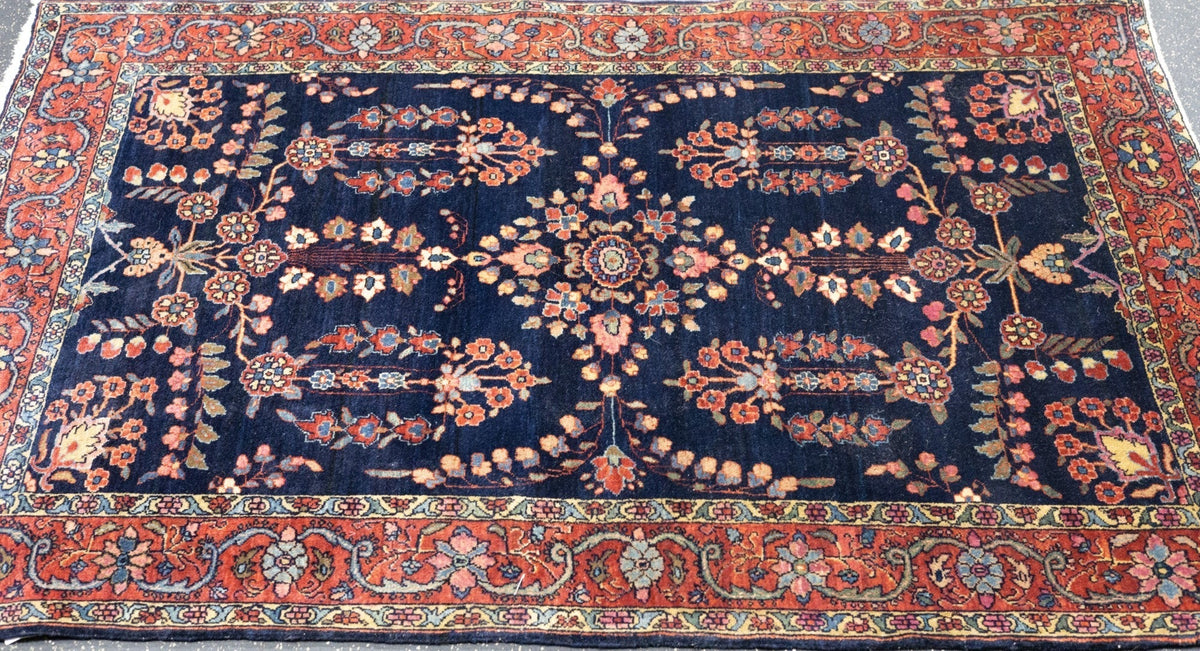 Antique Mohajeran Sarouk Rug 3'4'' x 4'10''