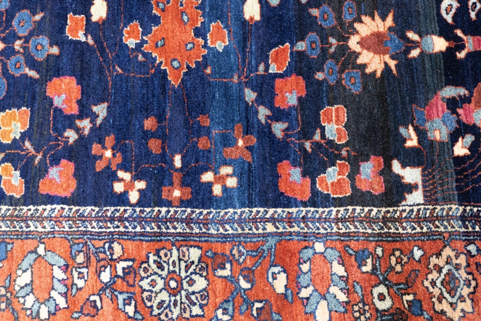 Antique Mohajeran Sarouk Rug 3'9'' x 4'11''