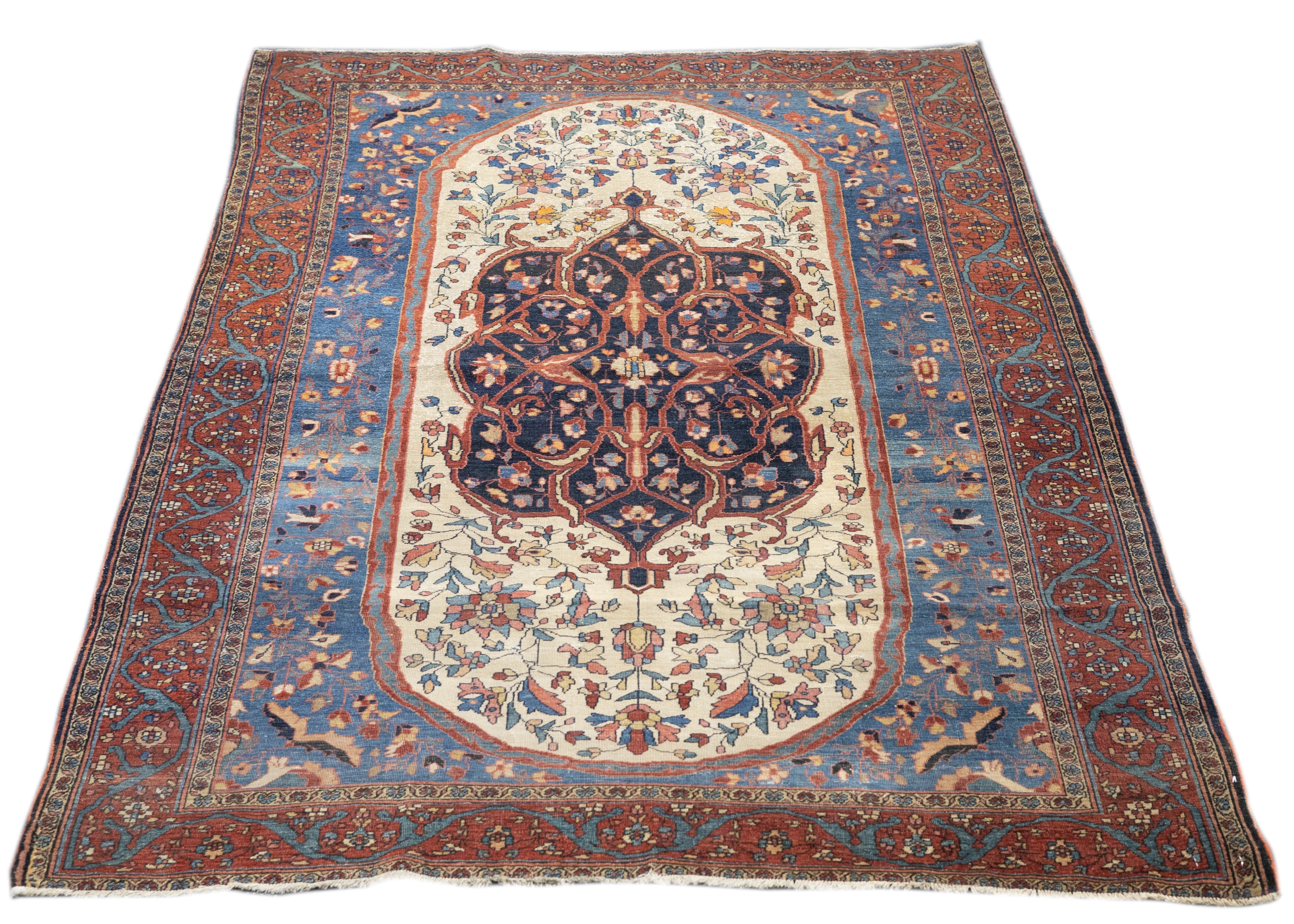 Antique Farahan Sarouk Rug 4'3'' x 6'6''