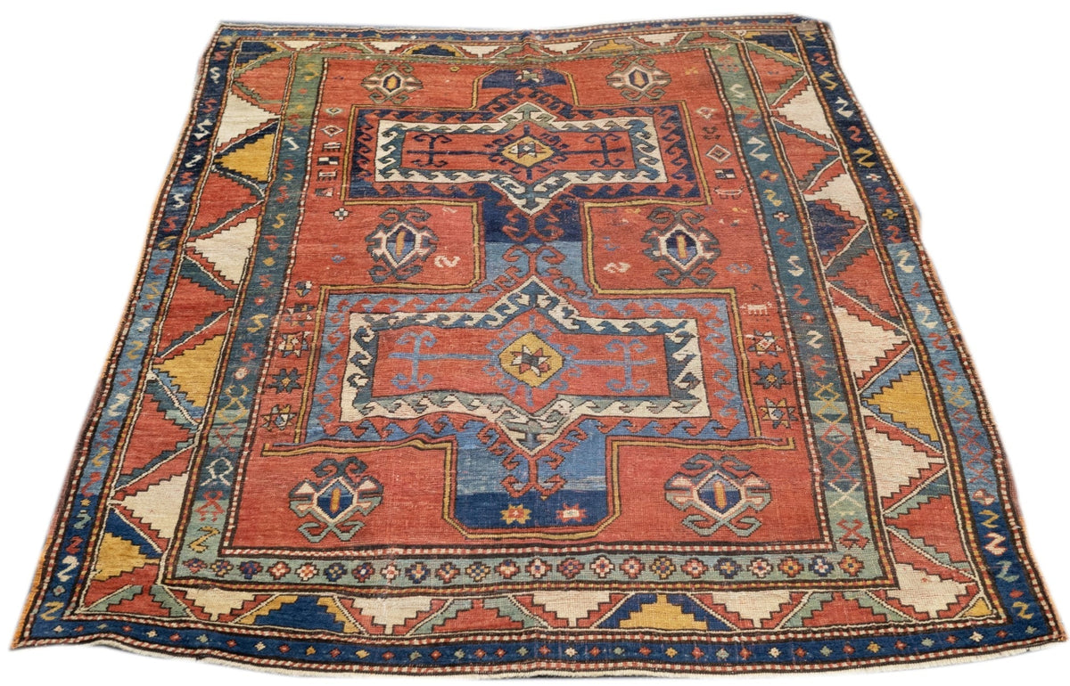 Antique Caucasian Kazak Rug 5'3'' x 7'2''