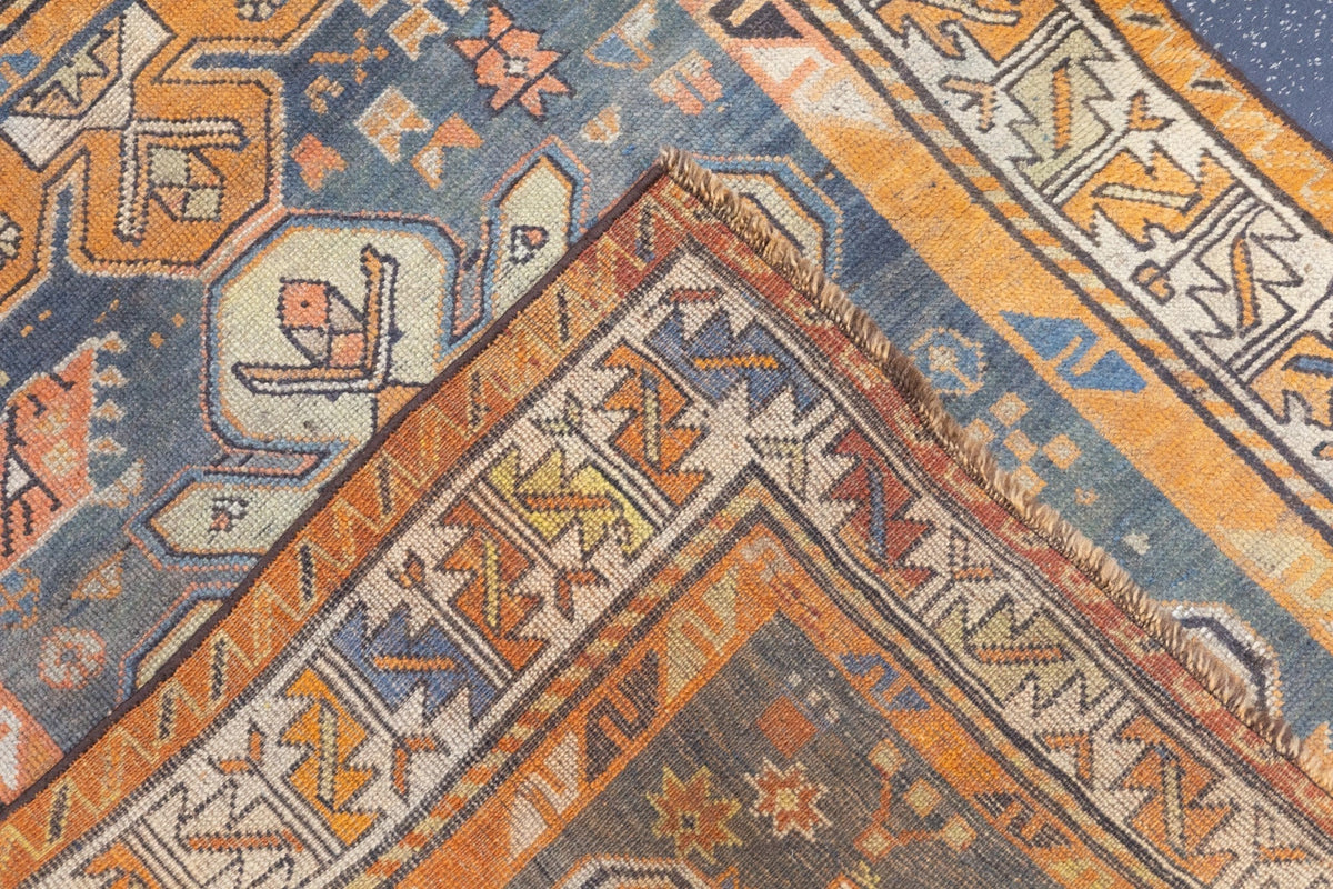 Antique Caucasian Kurd Kazak Rug 3'2'' x 3'10''