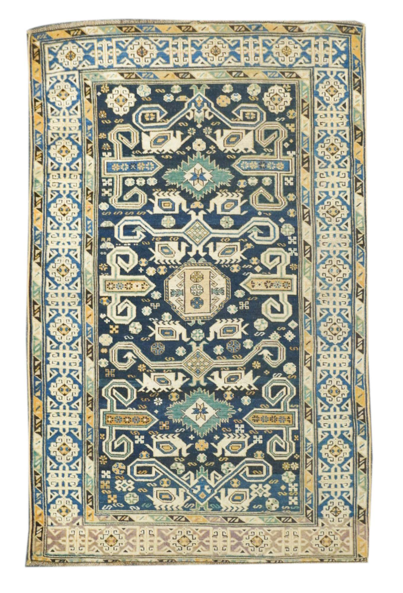 Antique Caucasian Perpedil Rug 3'11'' x 6'3''