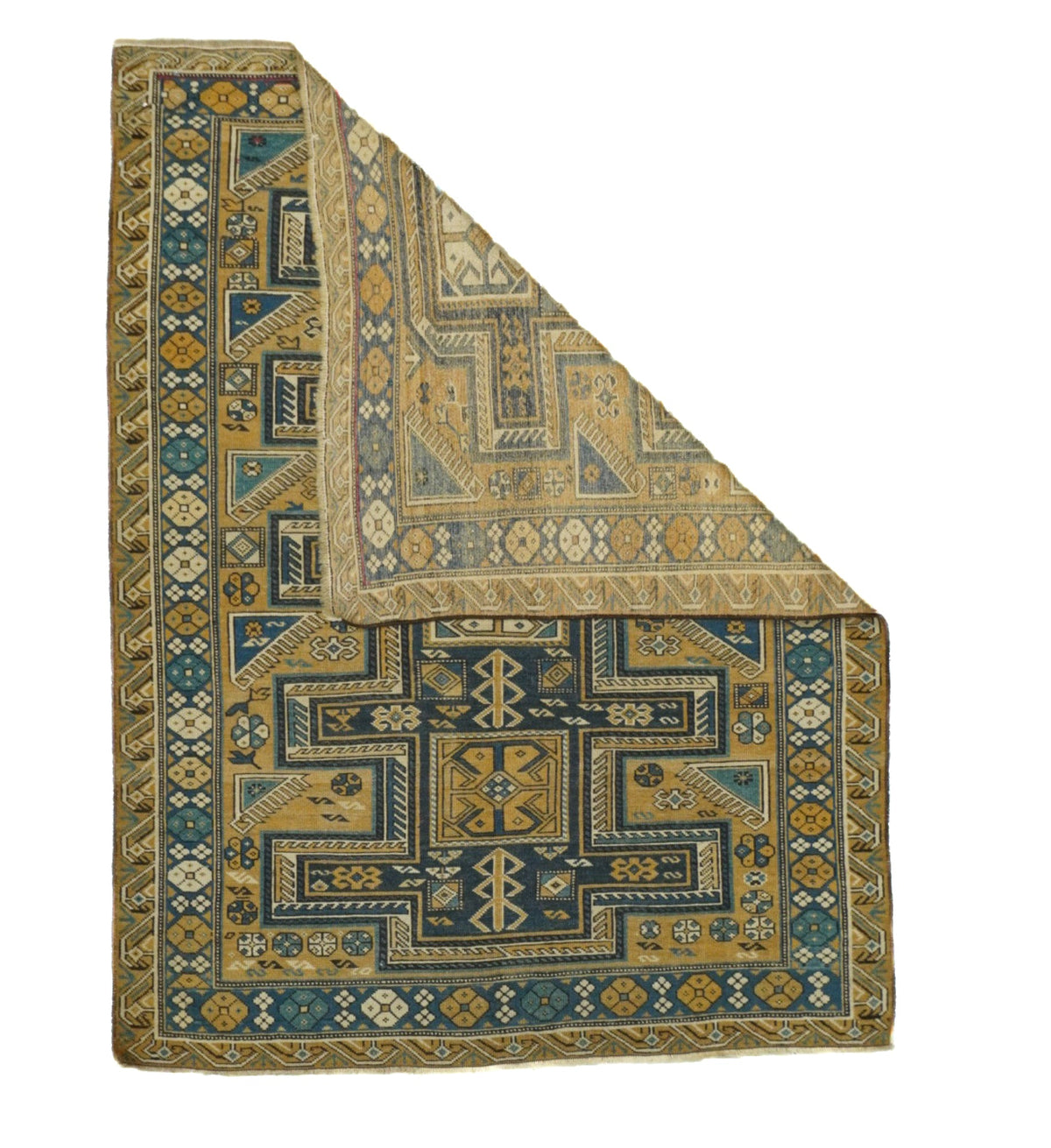 Antique Caucasian Shirvan Rug 3'9'' x 4'10''