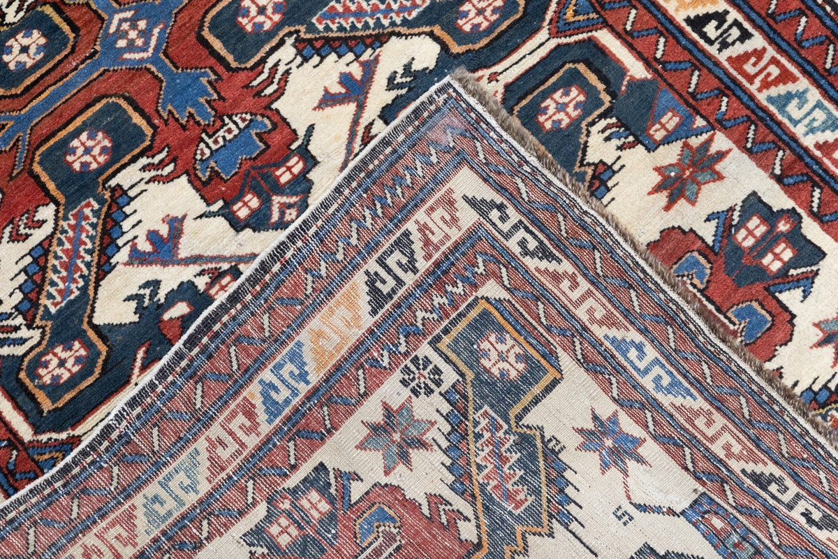 Antique Caucasian Zeyhur Rug 3' x 3'11''
