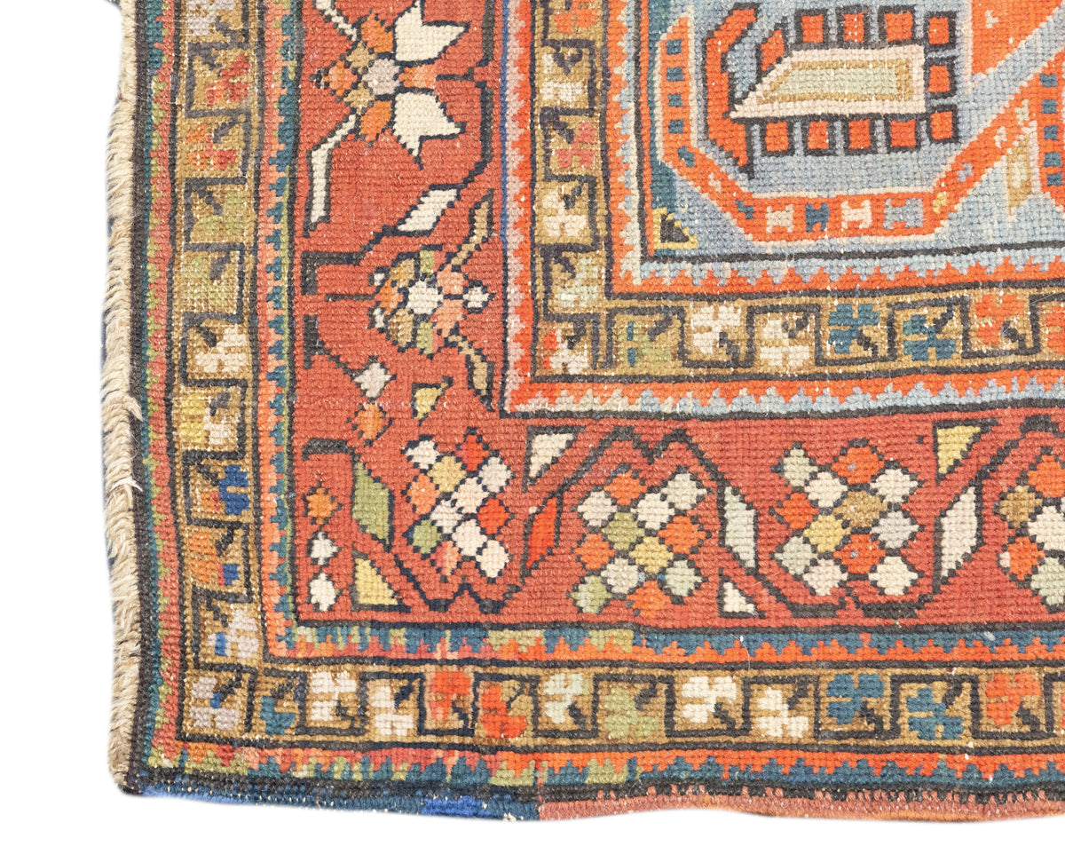 Antique Caucasian Genje Kazak Rug 3'11'' x 11'1''