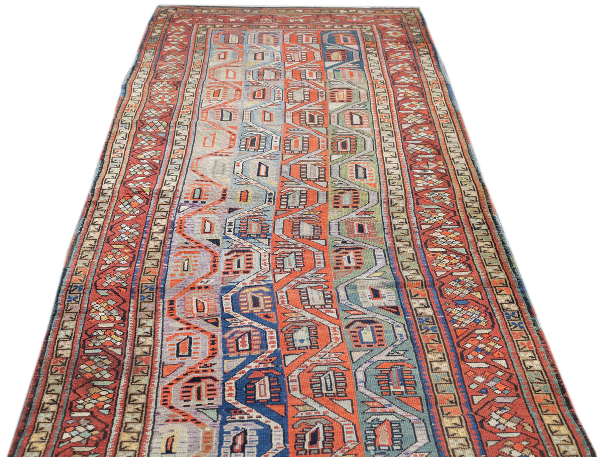 Antique Caucasian Genje Kazak Rug 3'11'' x 11'1''
