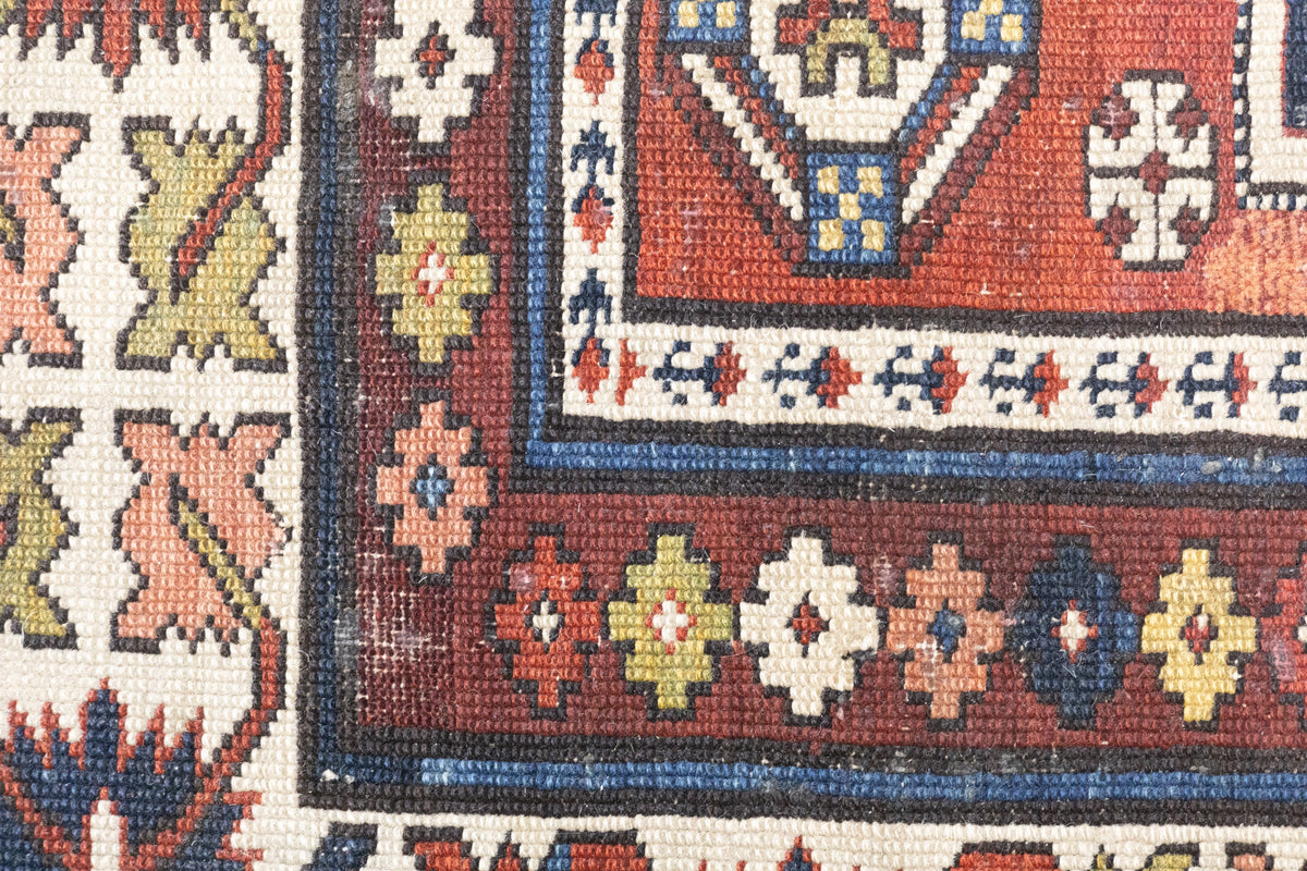 Antique Caucasian Shirvan Rug 3'8'' x 4'6''