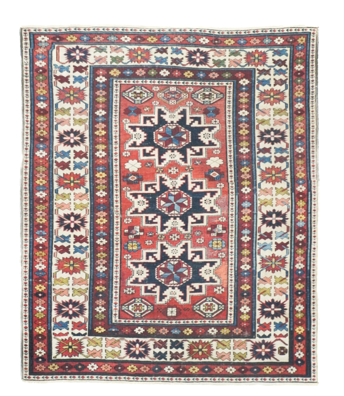 Antique Caucasian Shirvan Rug 3'8'' x 4'6''