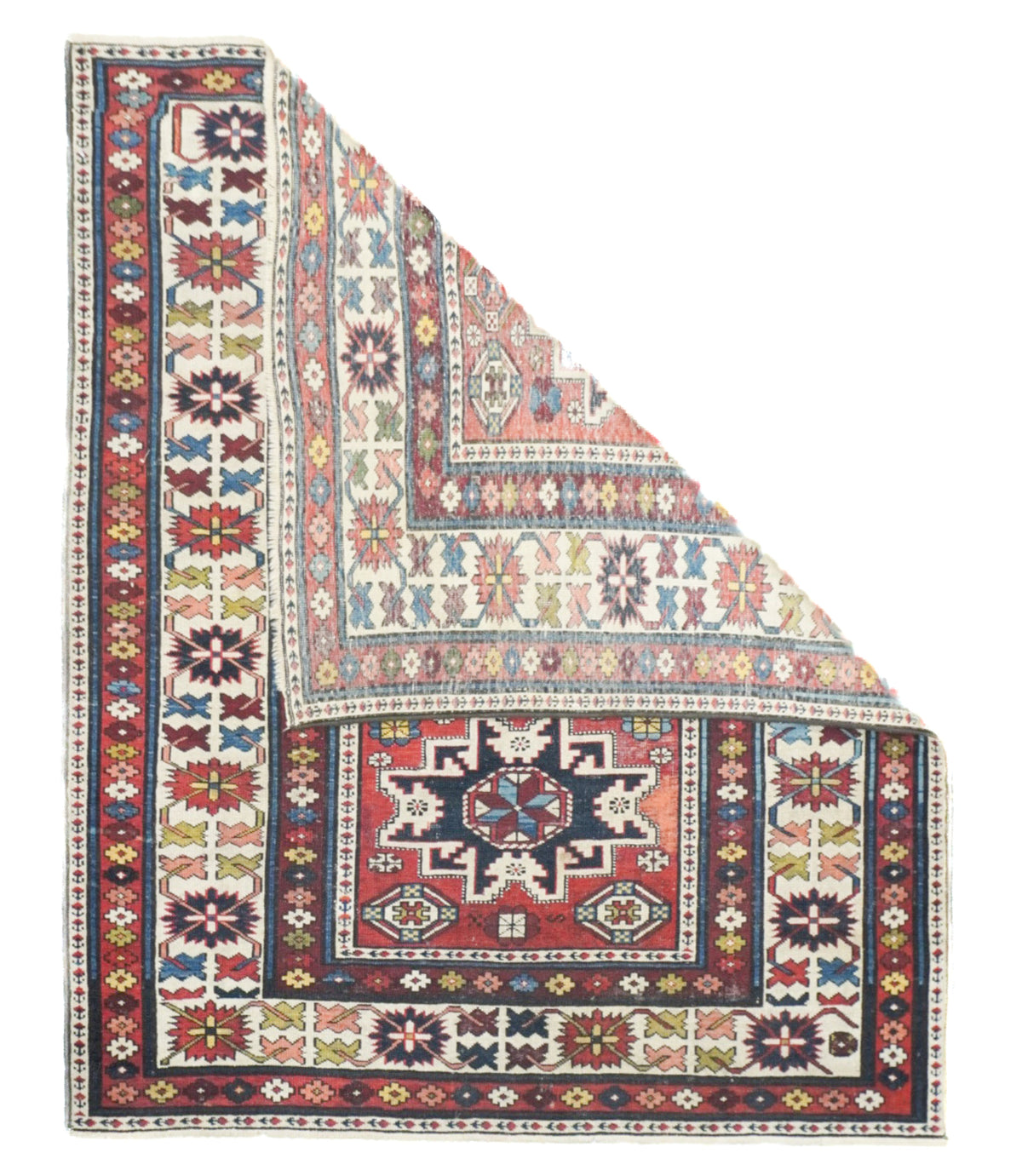 Antique Caucasian Shirvan Rug 3'8'' x 4'6''
