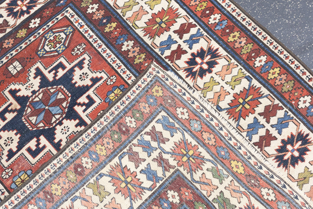 Antique Caucasian Shirvan Rug 3'8'' x 4'6''