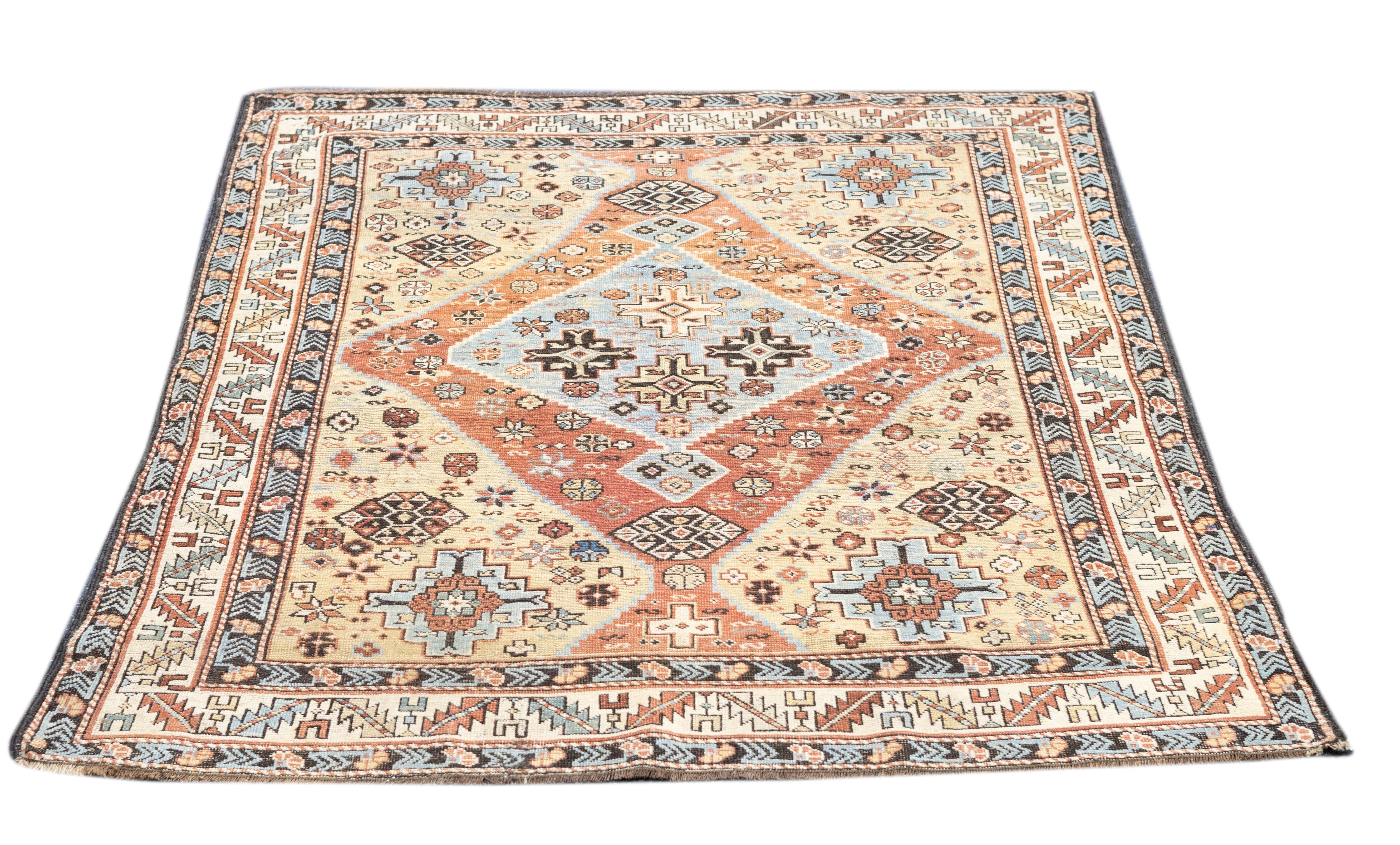 Antique Caucasian Shirvan Rug 4'0" x 4'5''