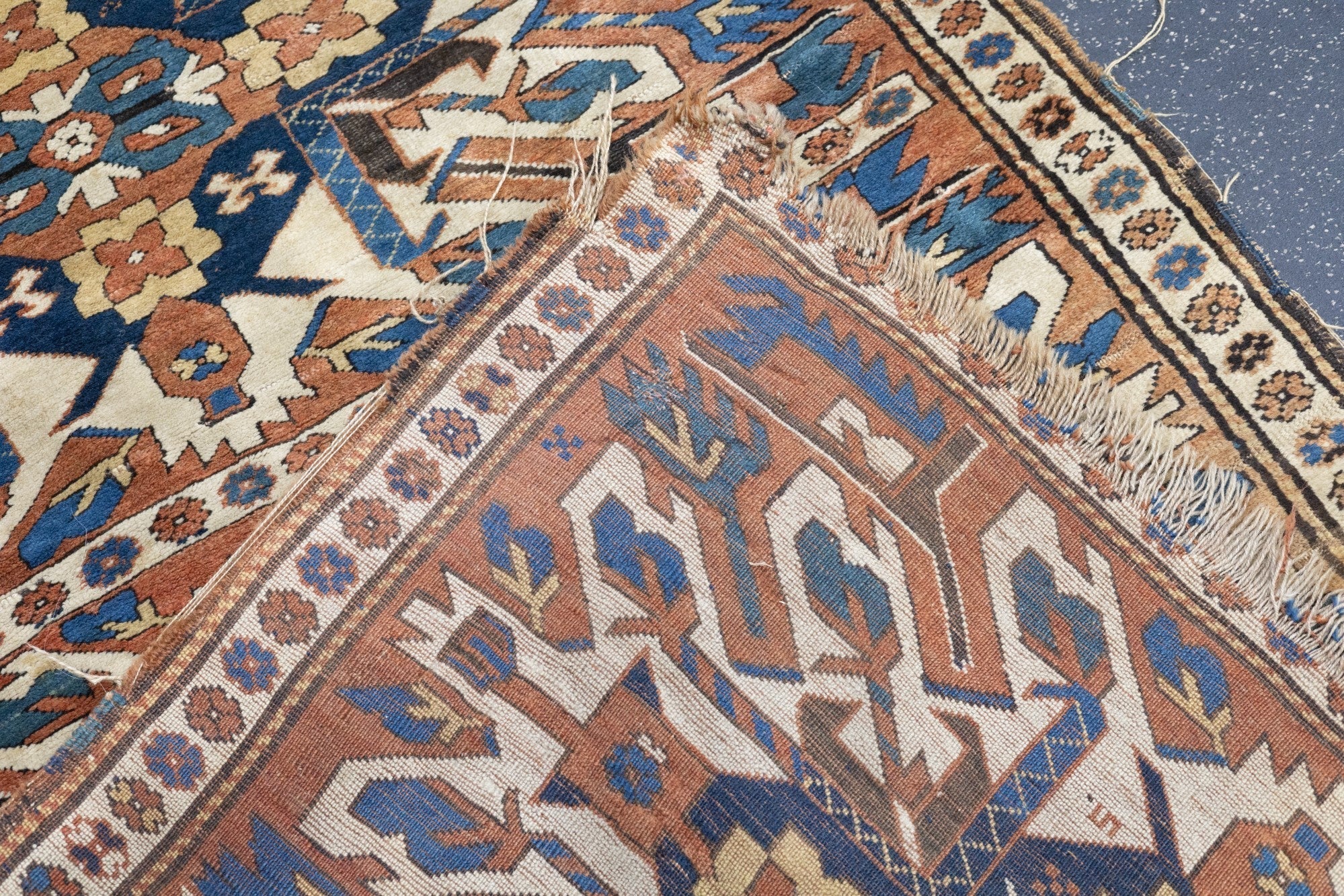 Antique Caucasian Kazak Rug 4'3'' x 8'10''