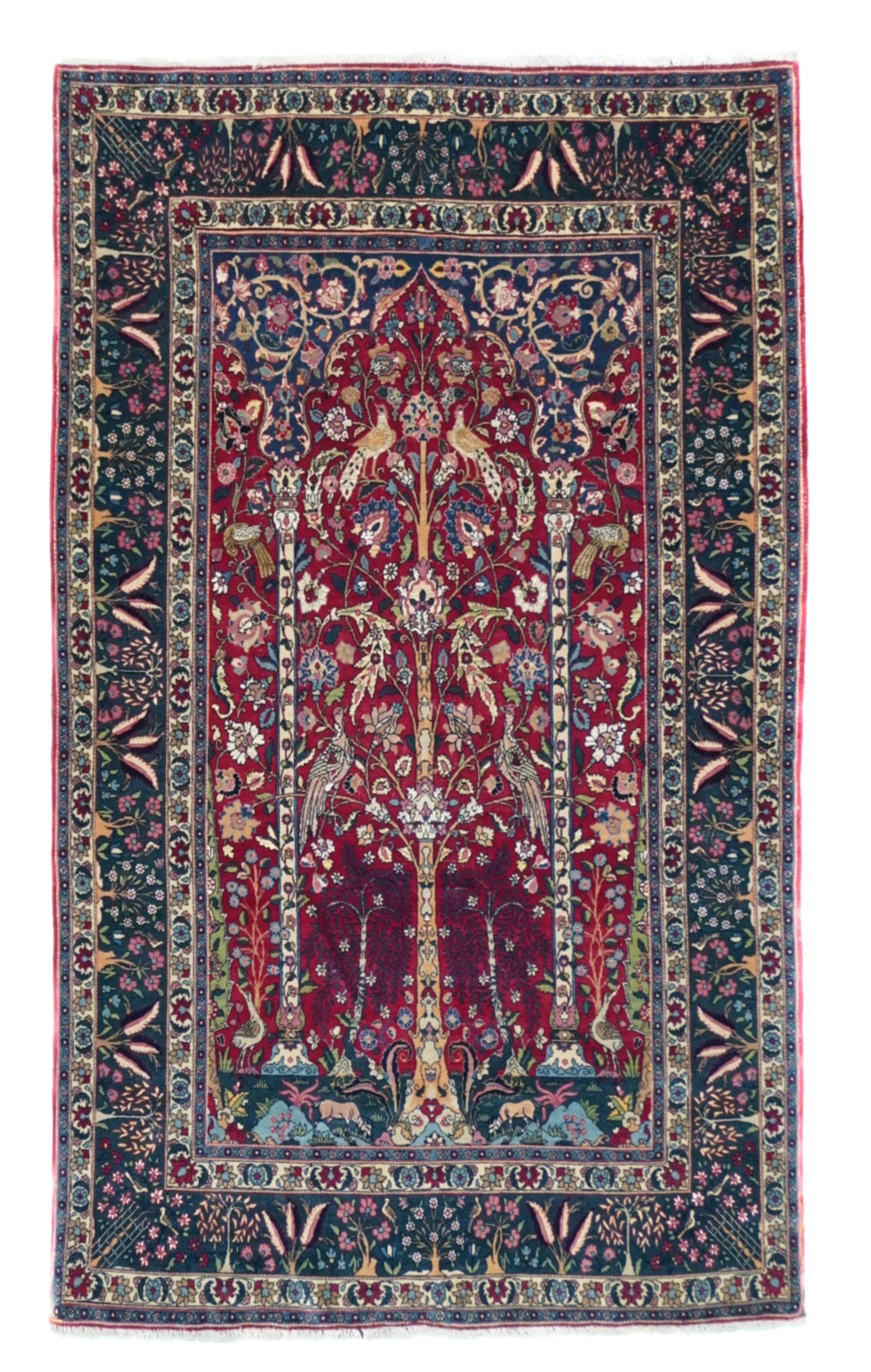 Antique Tehran Rug 4'3" x 7' 5''