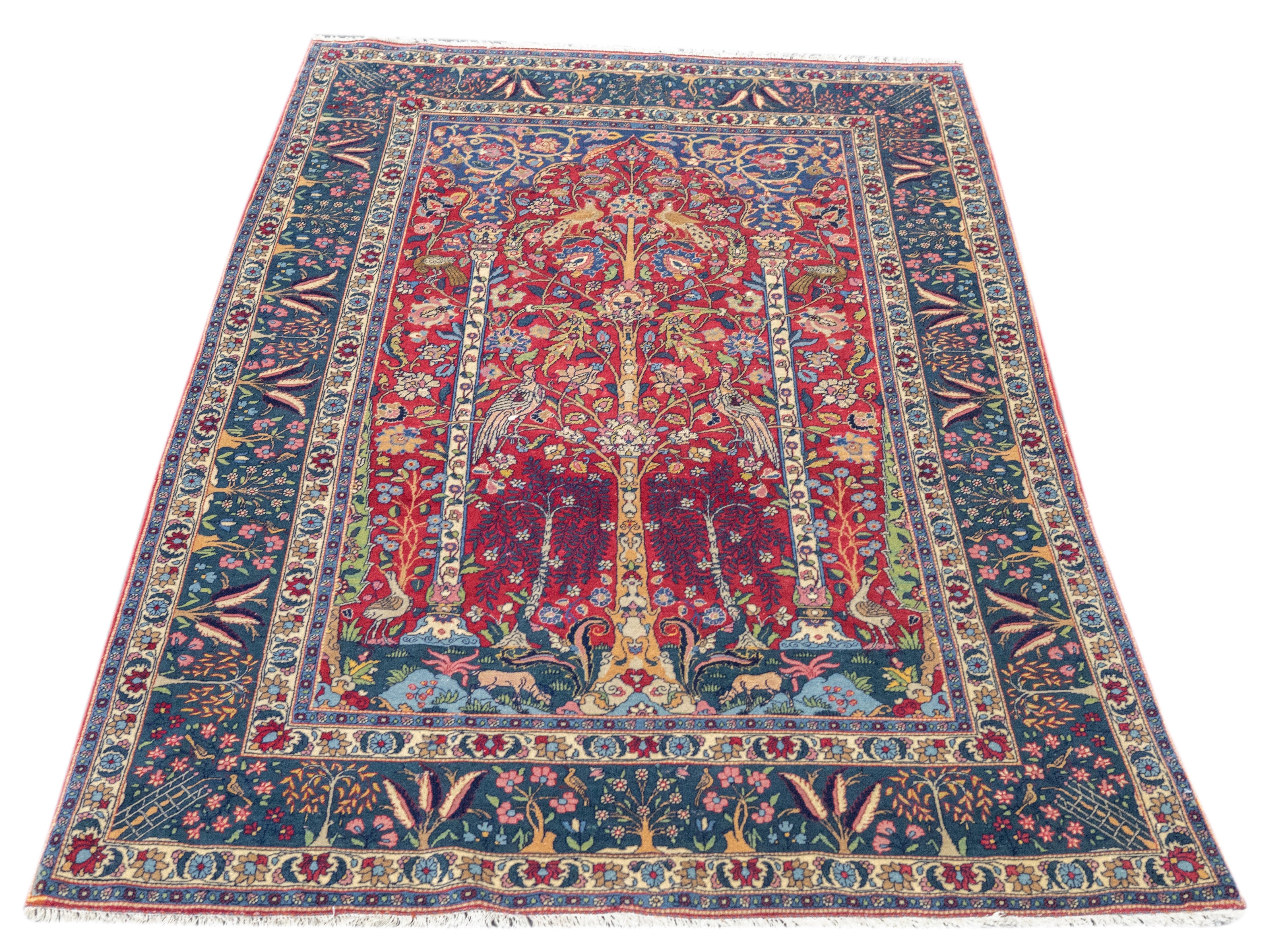 Antique Tehran Rug 4'3" x 7' 5''