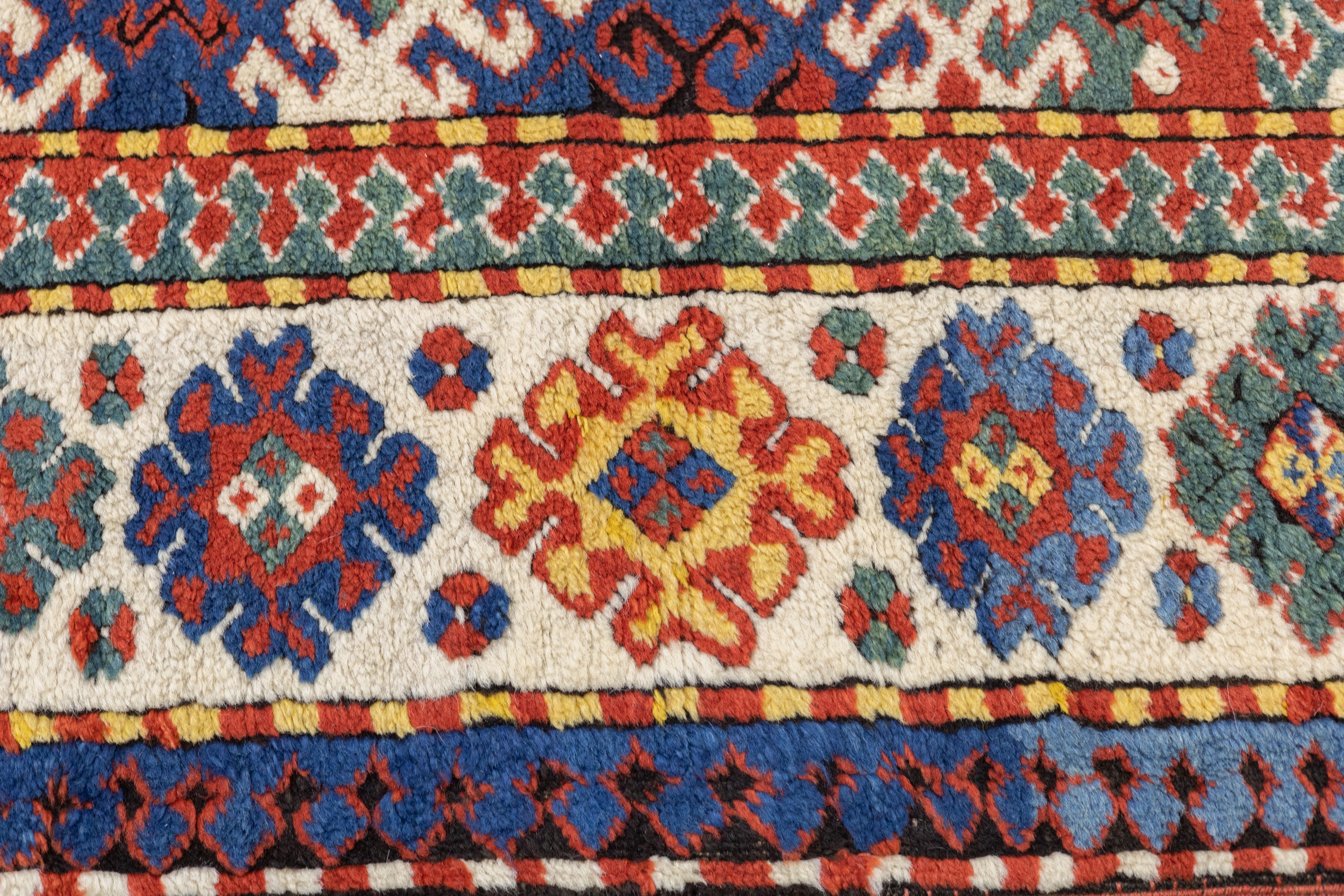 Antique Caucasian Kazak Borcholo Rug 4'10'' x 8'8''