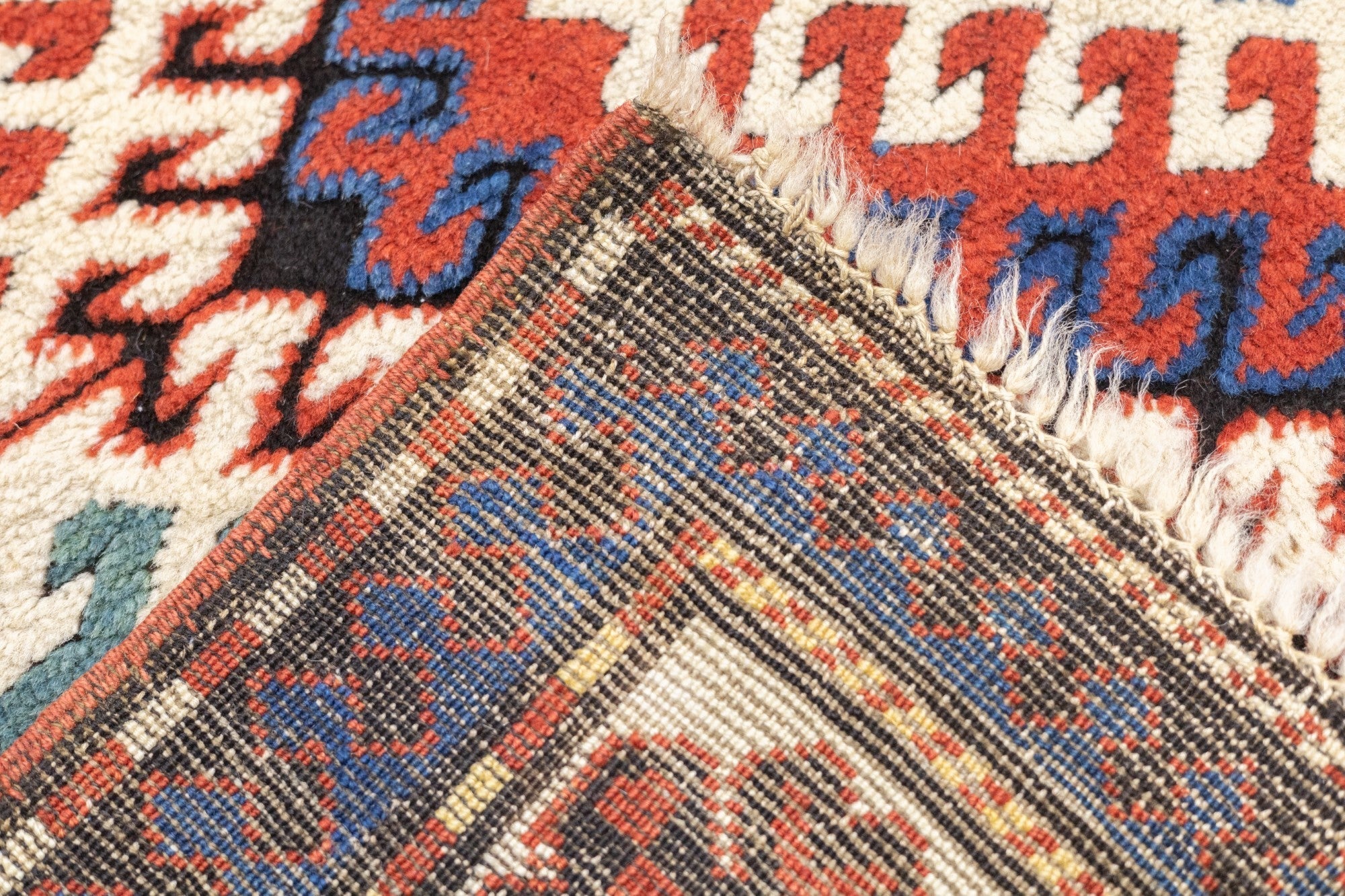 Antique Caucasian Kazak Borcholo Rug 4'10'' x 8'8''