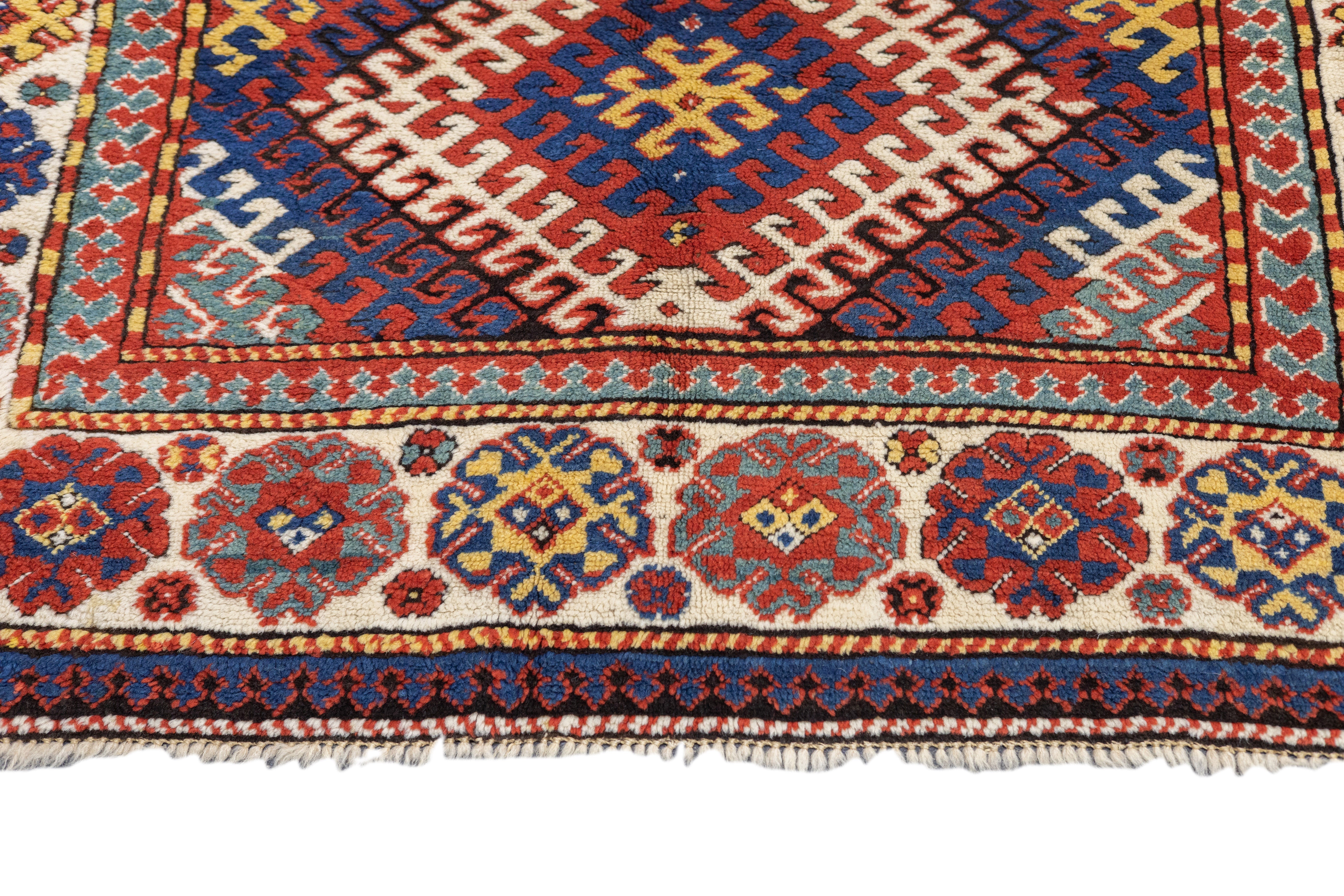 Antique Caucasian Kazak Borcholo Rug 4'10'' x 8'8''
